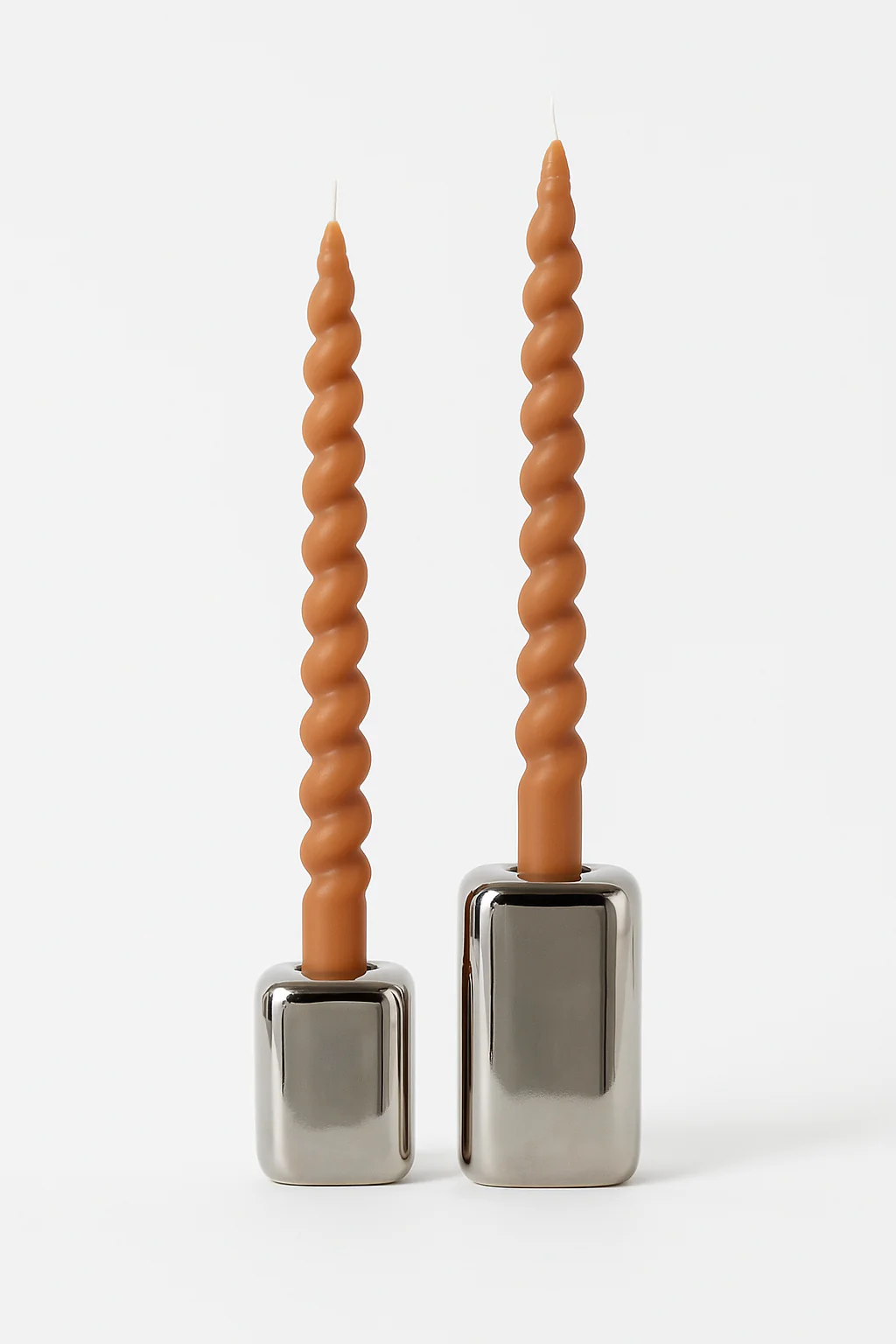 Stoneware Taper Holders - Chrome - Image 3