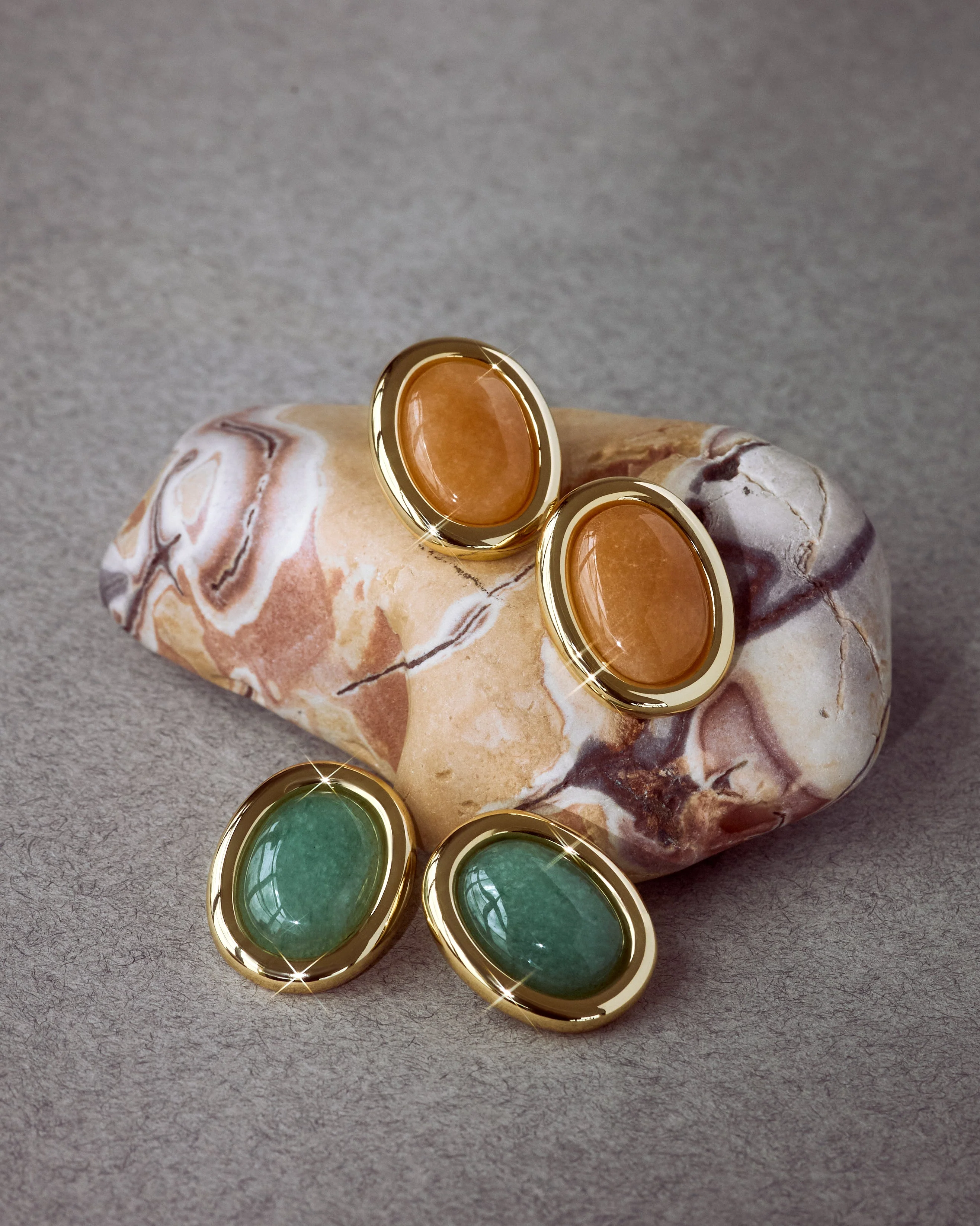Sunset Stone Studs - Red - Image 4
