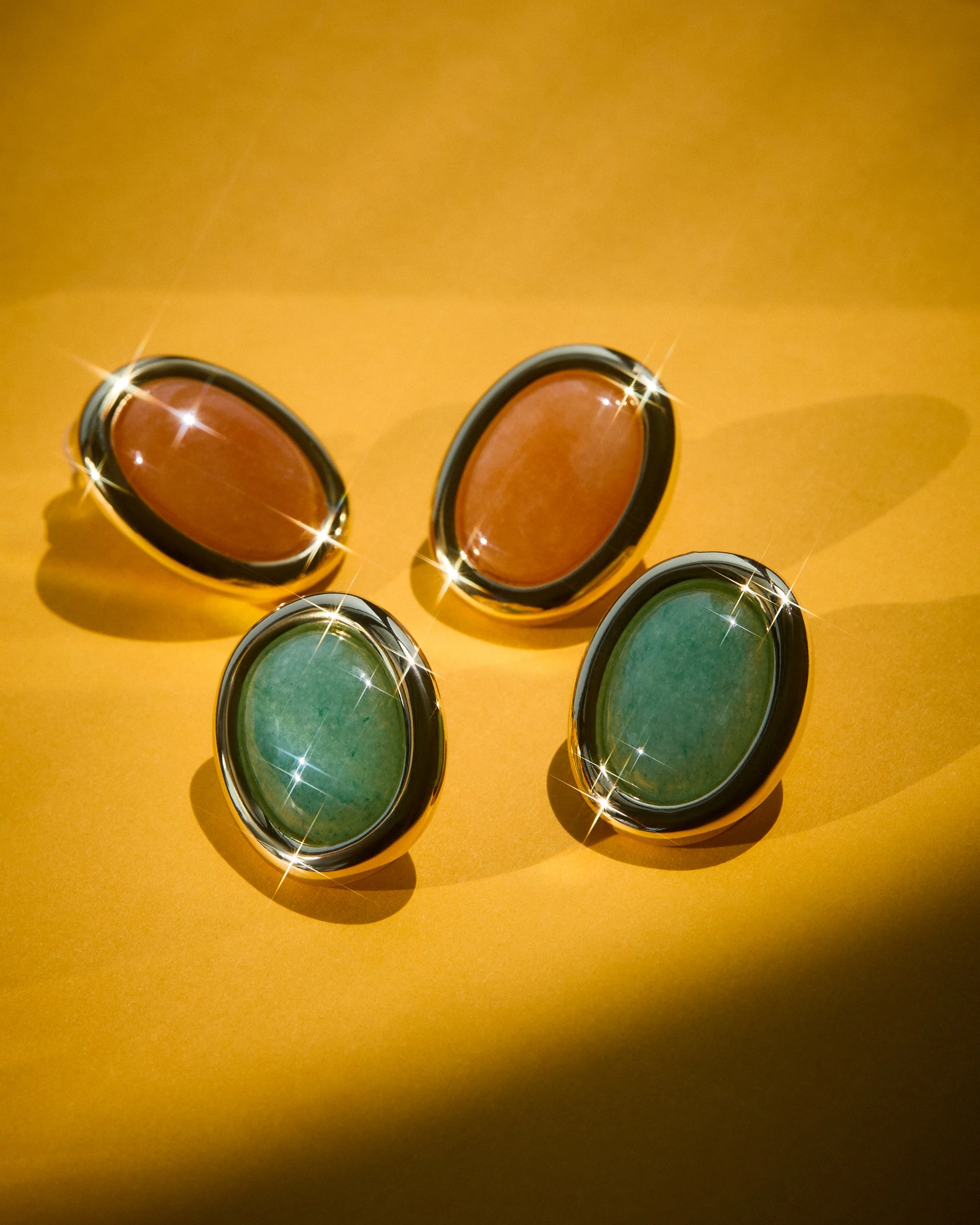 Sunset Stone Studs - Red - Image 5
