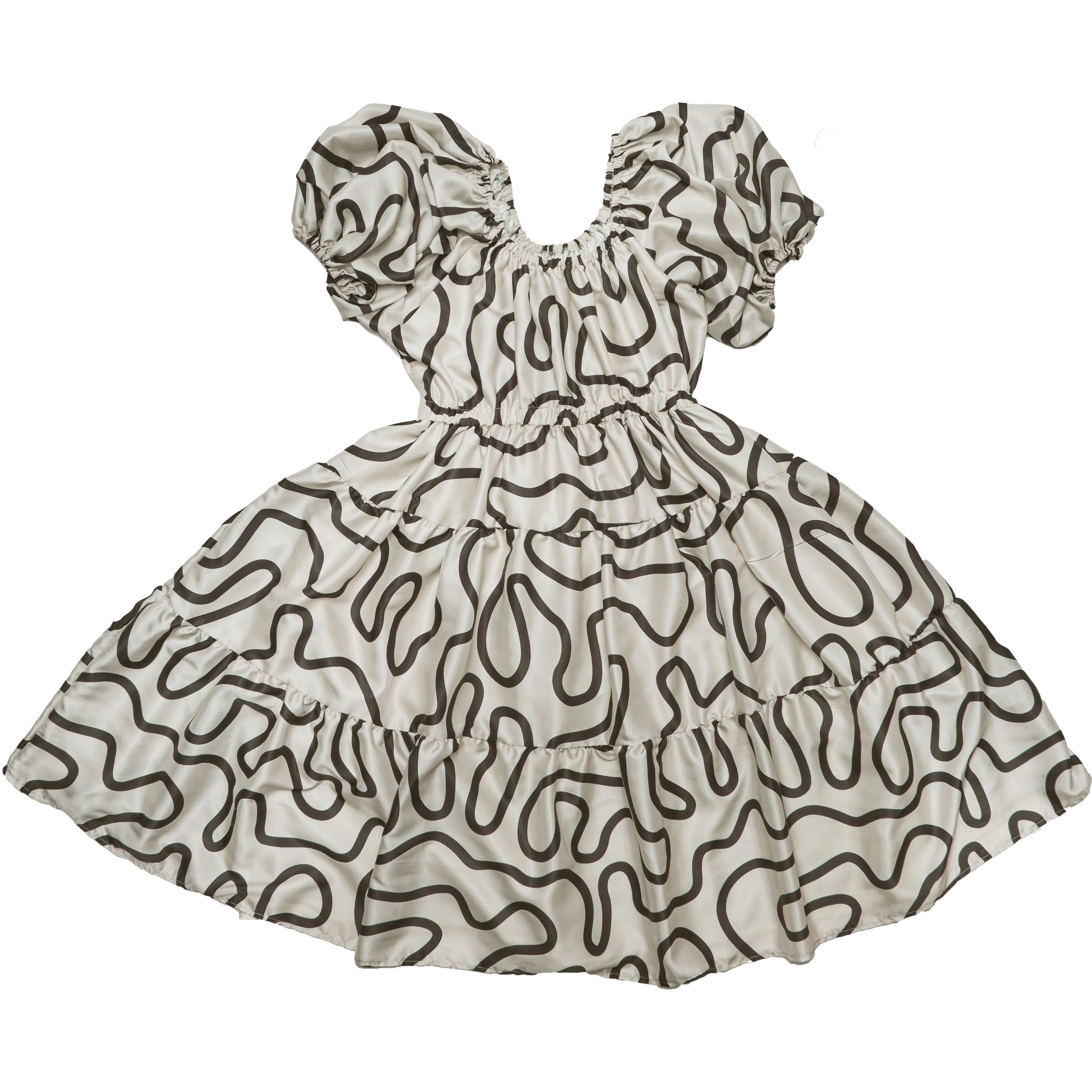 Suzy Dress - Black/Ivory Squiggle - Image 4