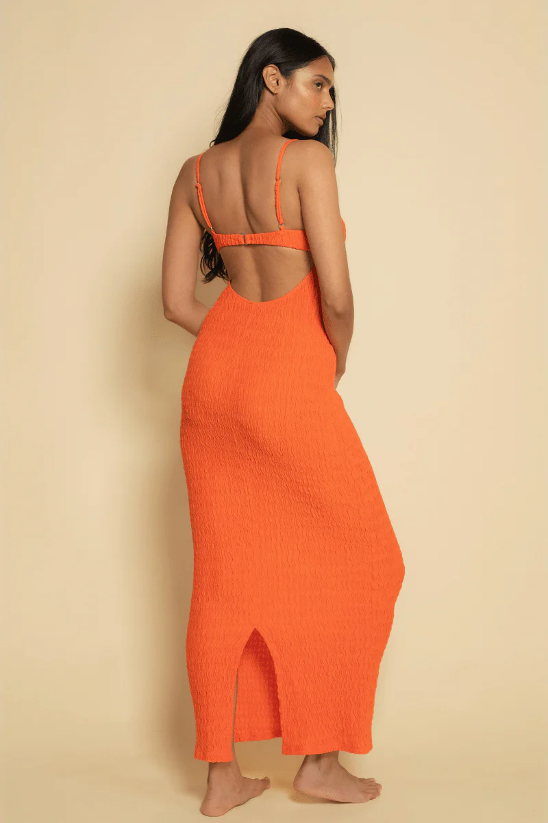 Tangerine Petal Long Slip Dress - Image 5