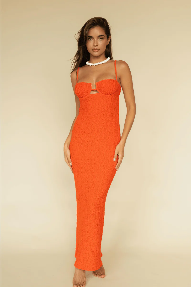 Tangerine Petal Long Slip Dress - Image 6