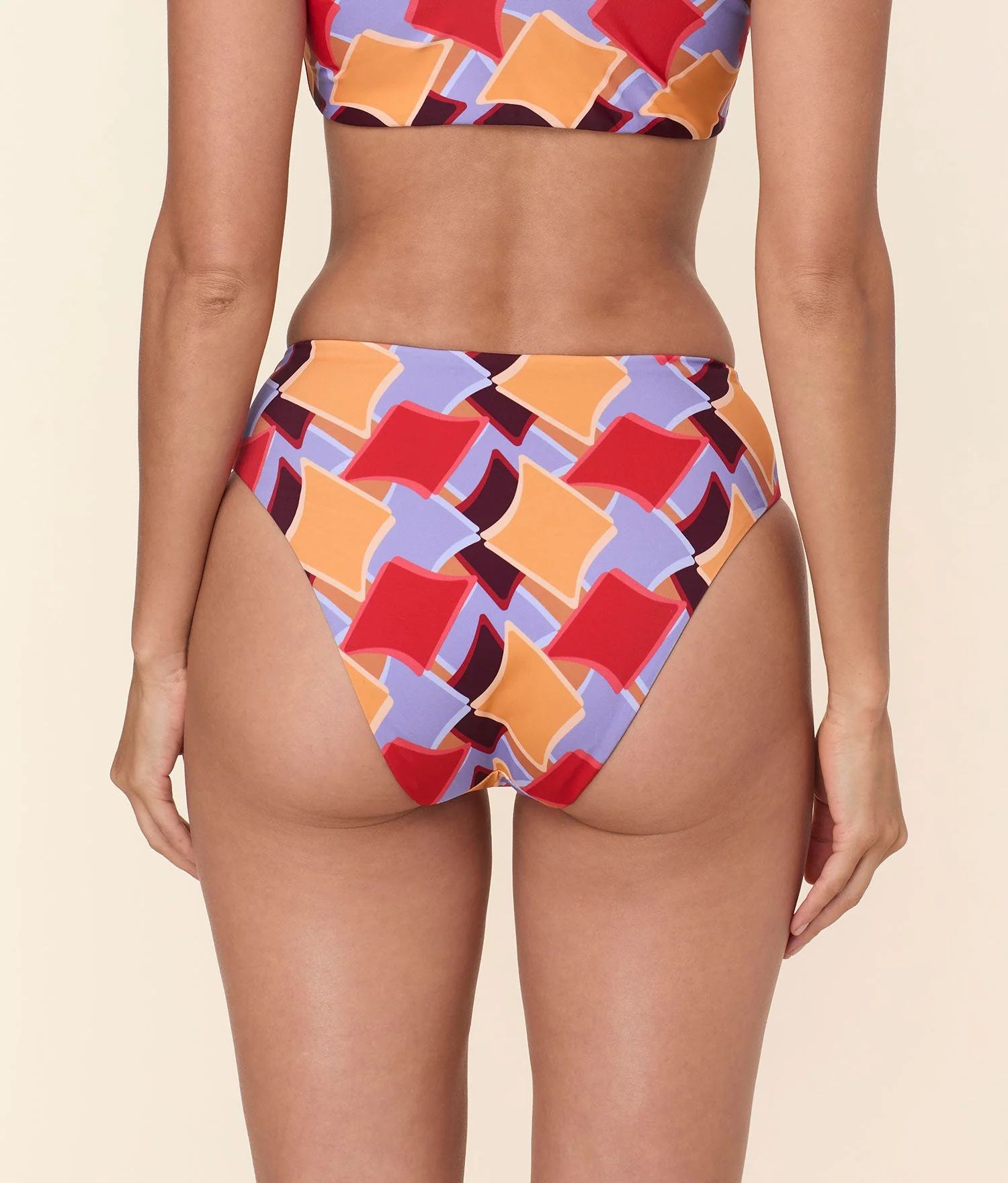 The 90s High Waist Bikini Bottom - Mod Geo - Image 2