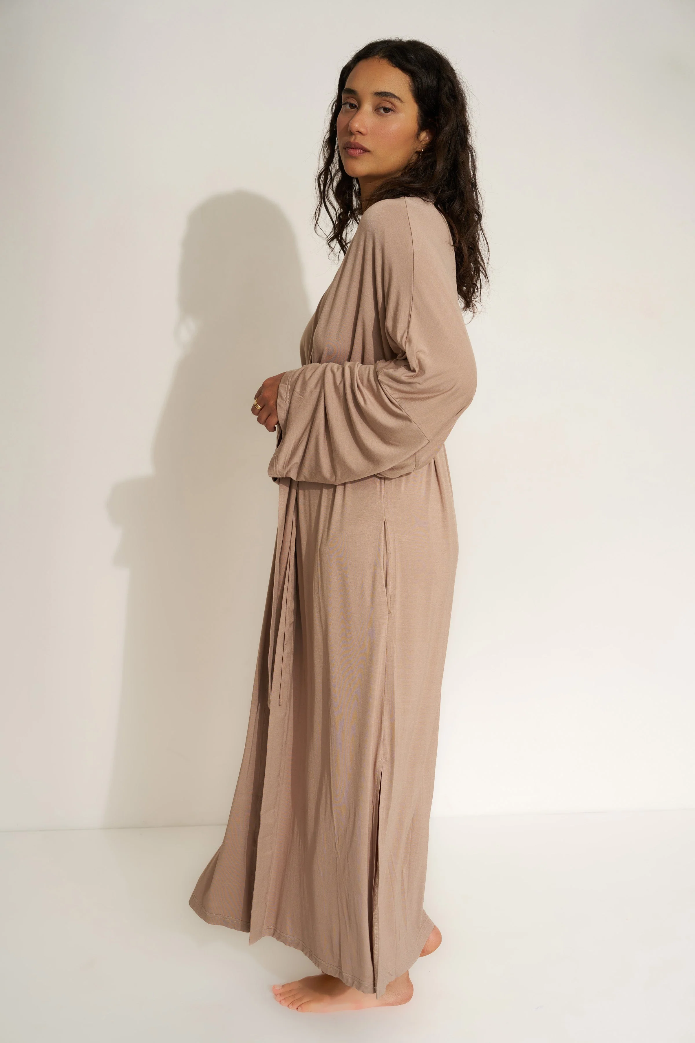 The Jersey Long Robe - Stone - Image 7