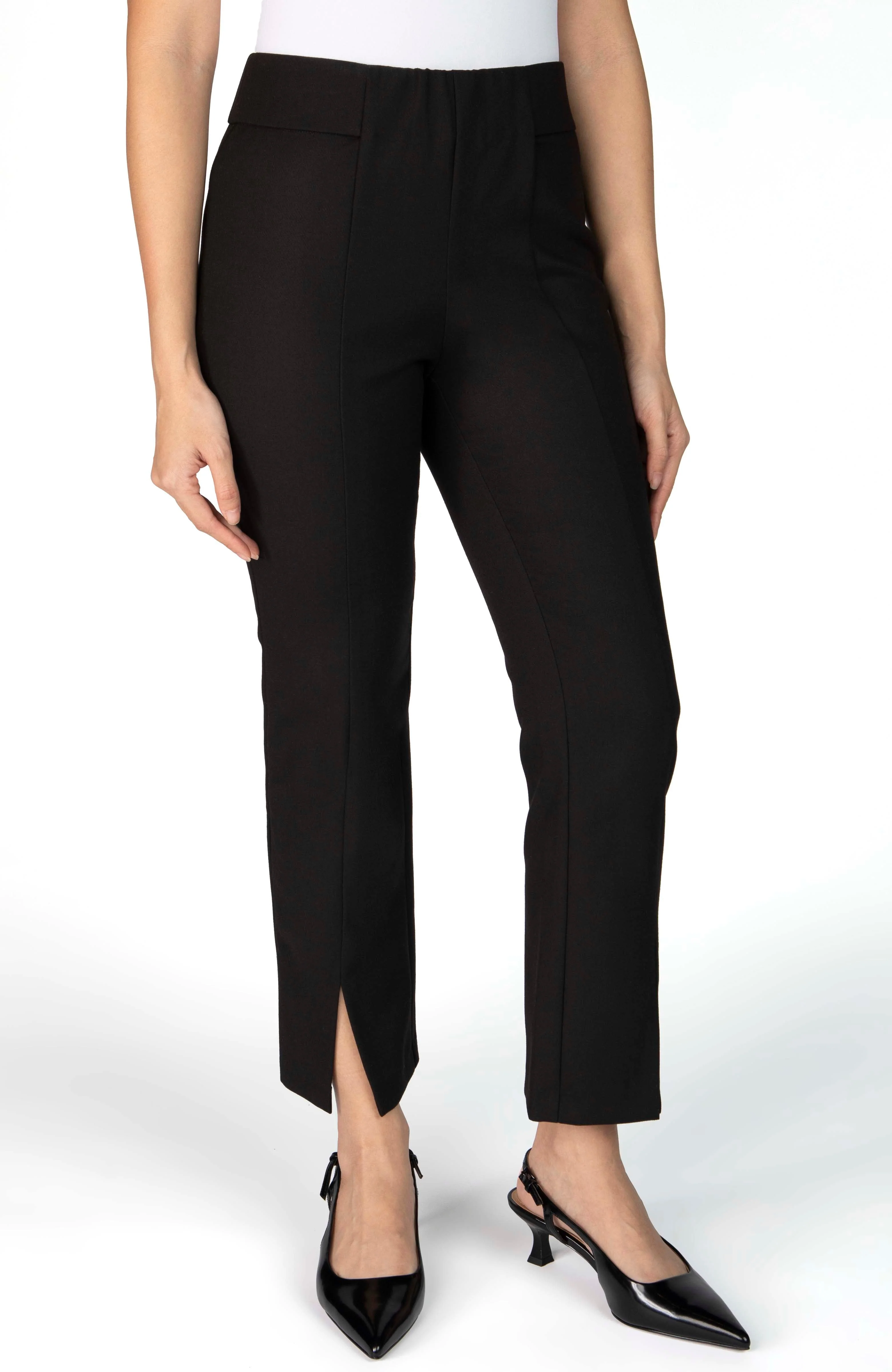 The Phillip Petite High Waisted Slit Pant - Onyx - Image 2