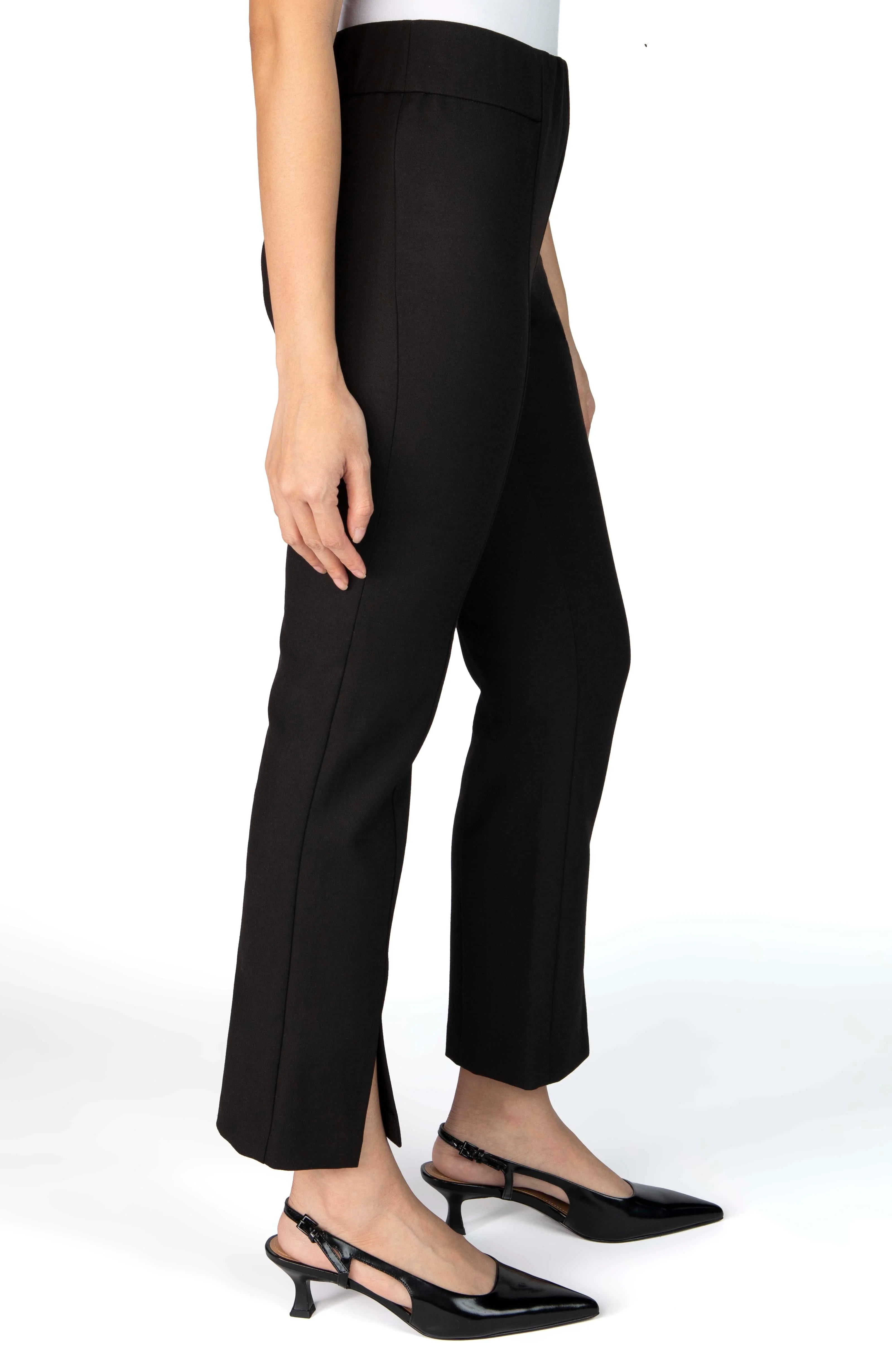 The Phillip Petite High Waisted Slit Pant - Onyx - Image 4
