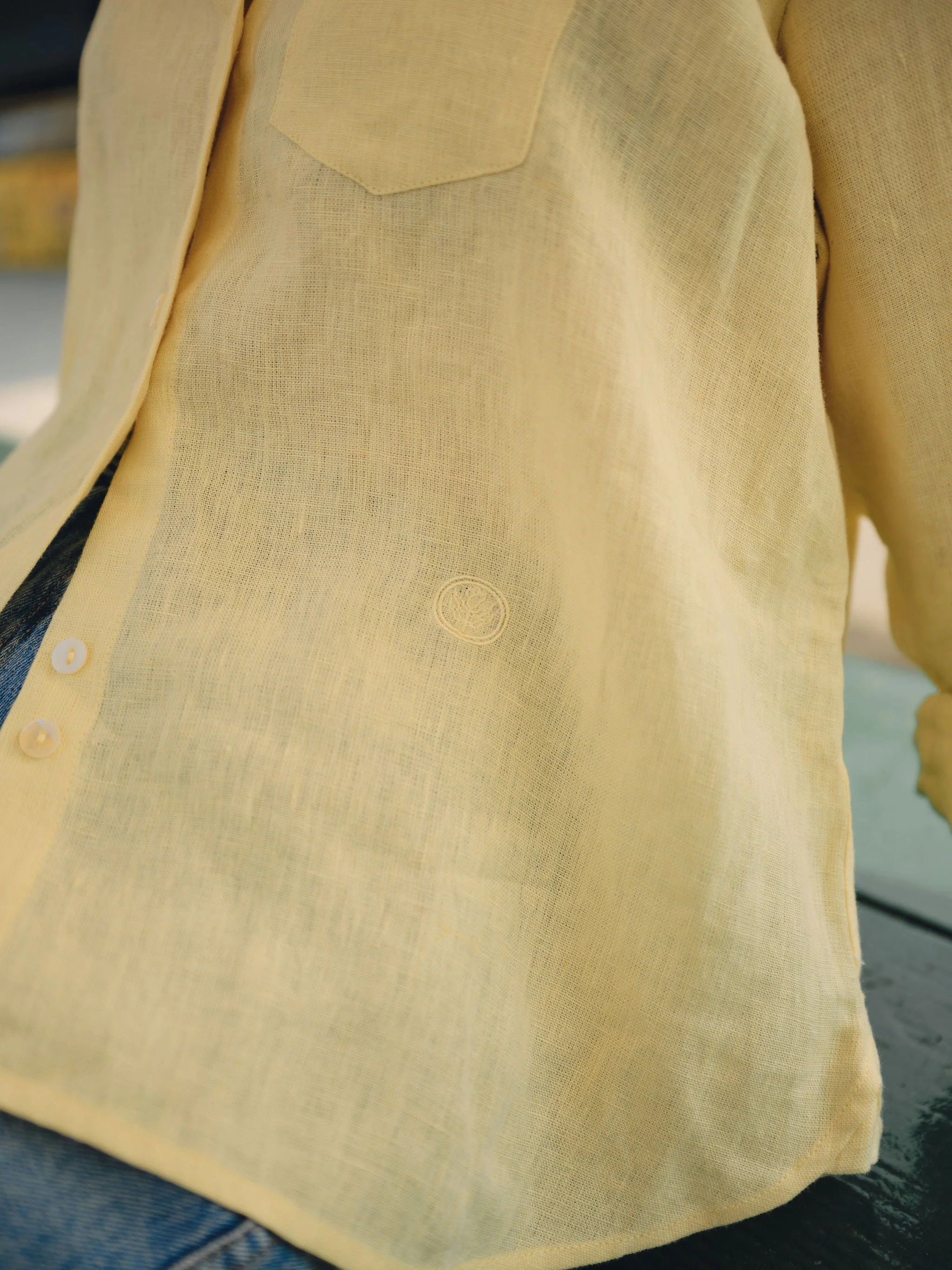 The Chacha Petite Oversized Button Down Shirt - Butter - Image 2
