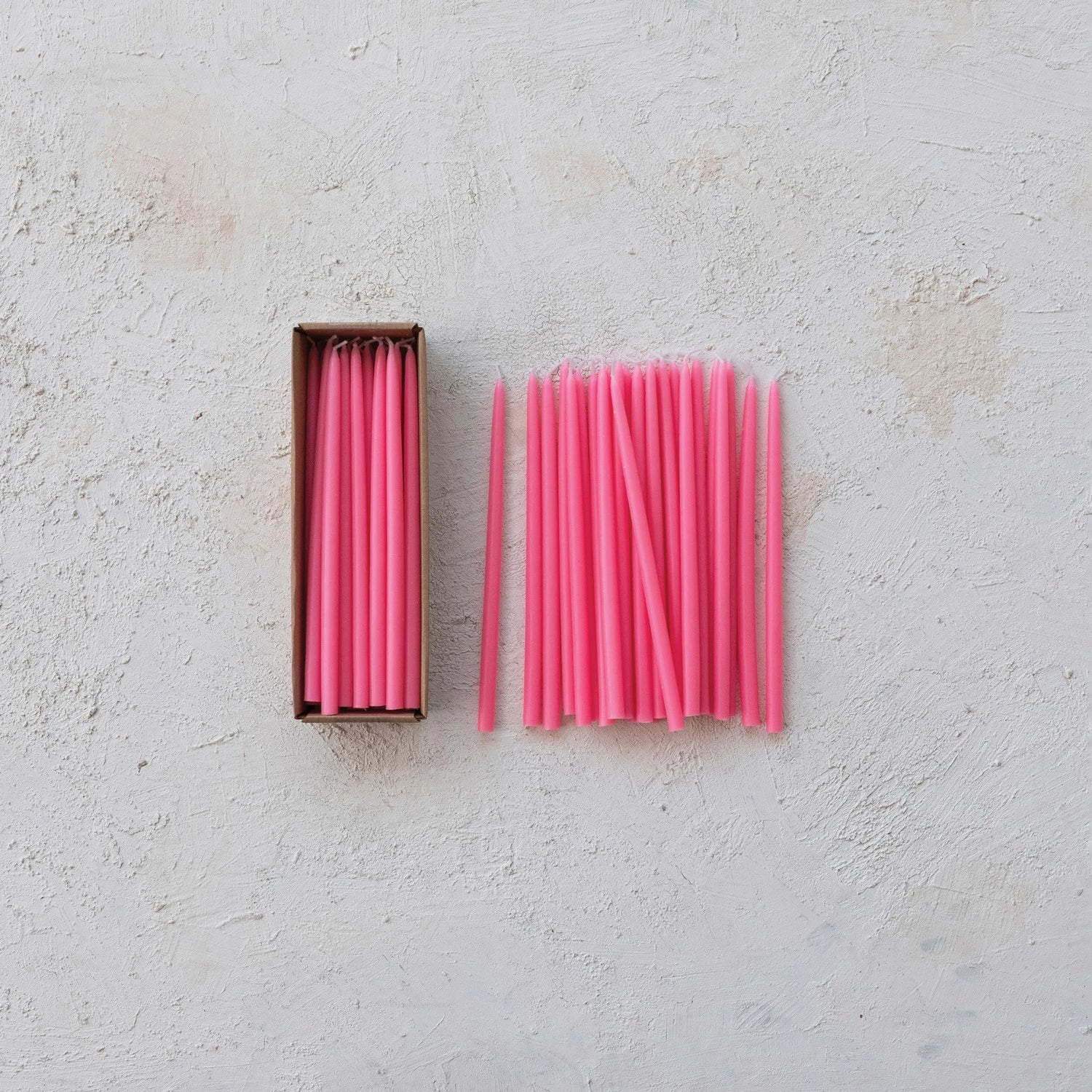 Thin Taper Candles Set of 24 - Pink - Image 2