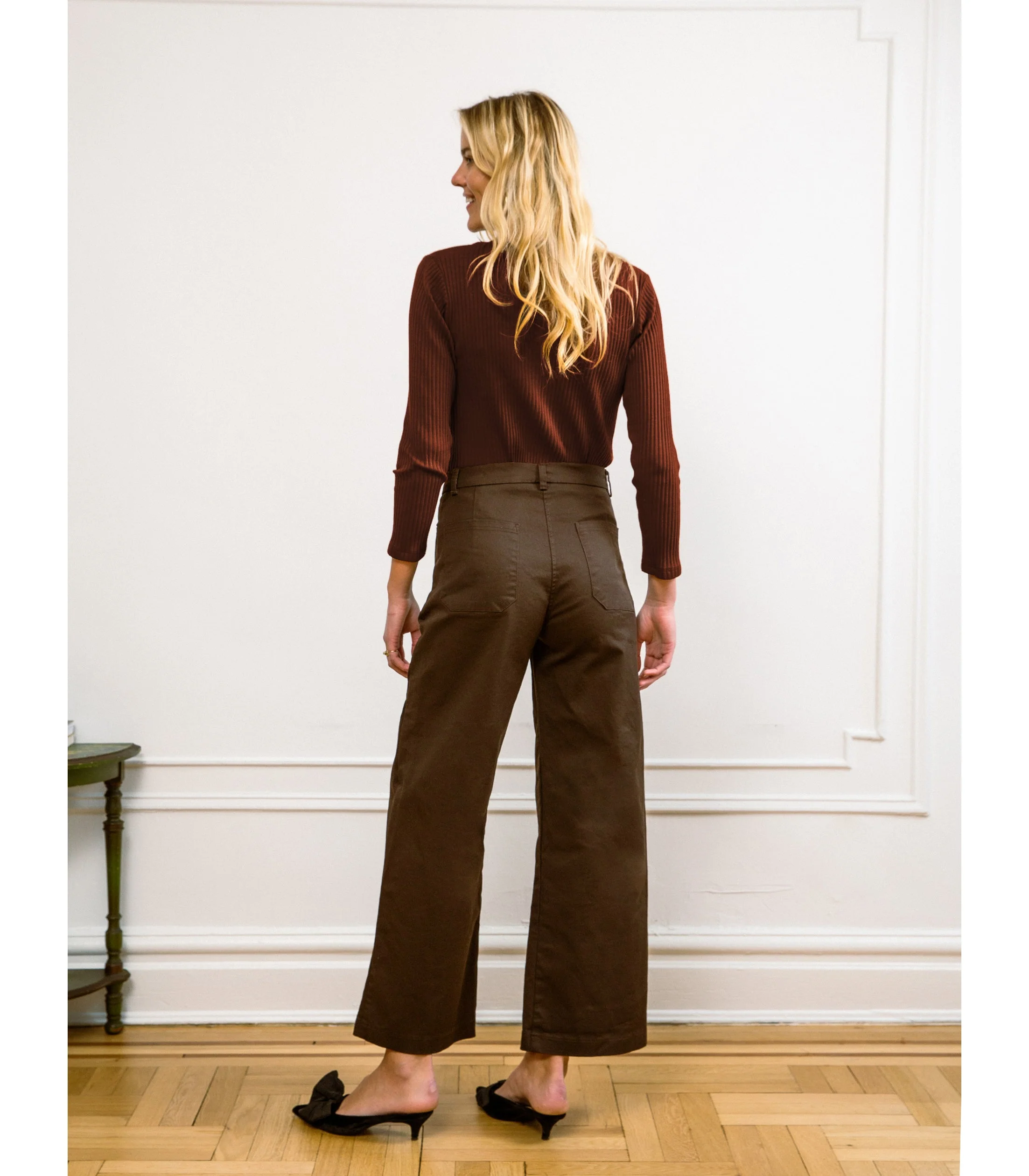 Toni Wide Ankle Pants - Brown - Image 2