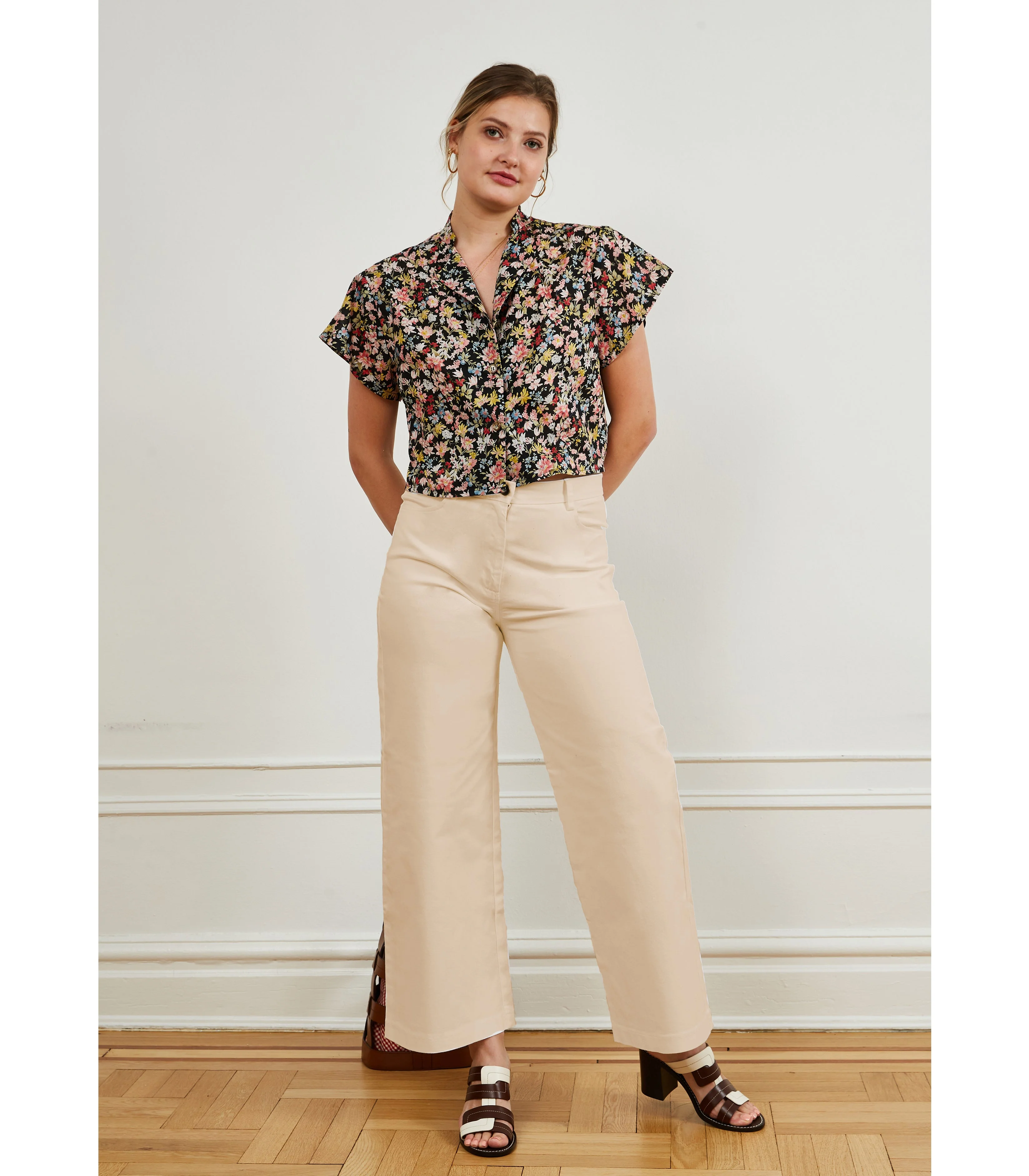 Toni Wide Ankle Pants - Sand - Image 3