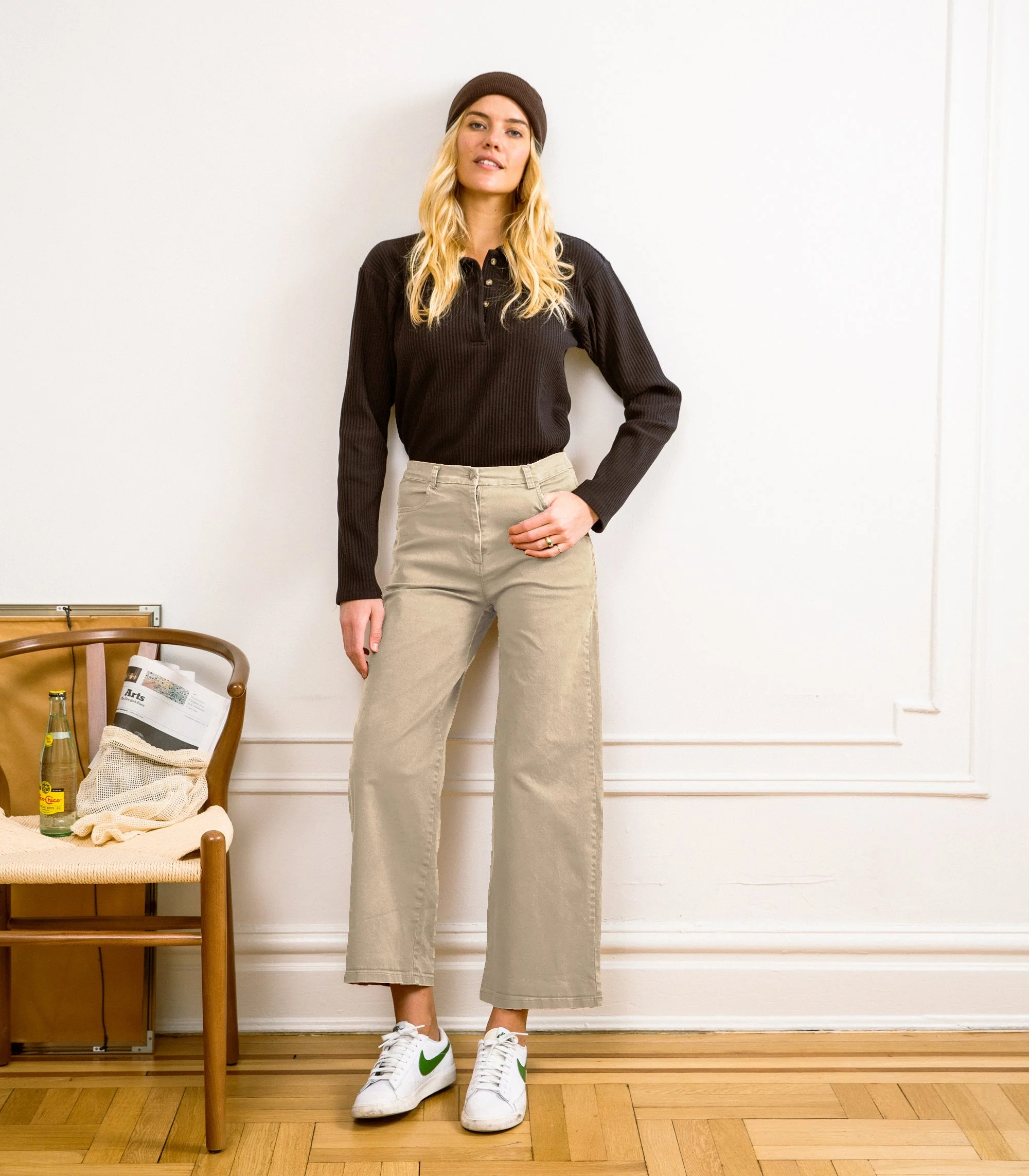 Toni Wide Ankle Pants - Sand - Image 5