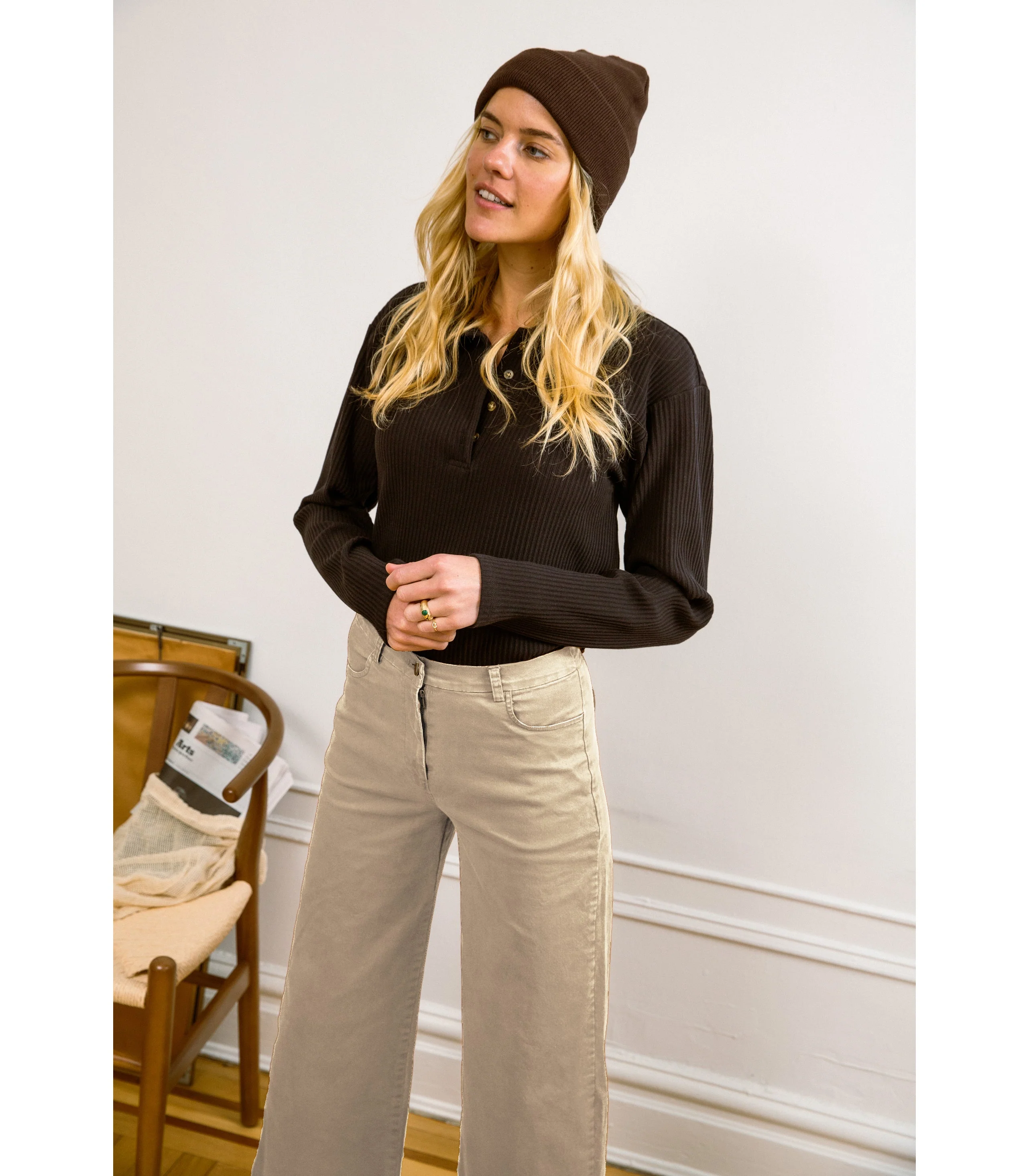 Toni Wide Ankle Pants - Sand - Image 7