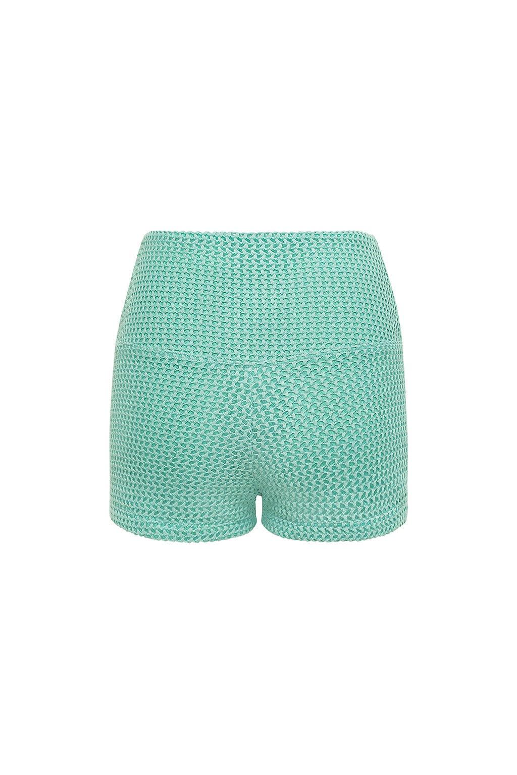 Turquoise Crochet Micro Bike Short - Image 3