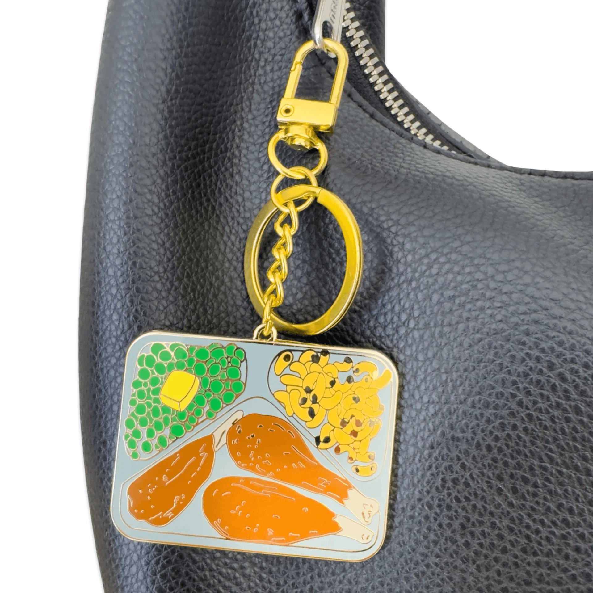 TV Dinner Enamel Bag Charm & Keychain - Image 2
