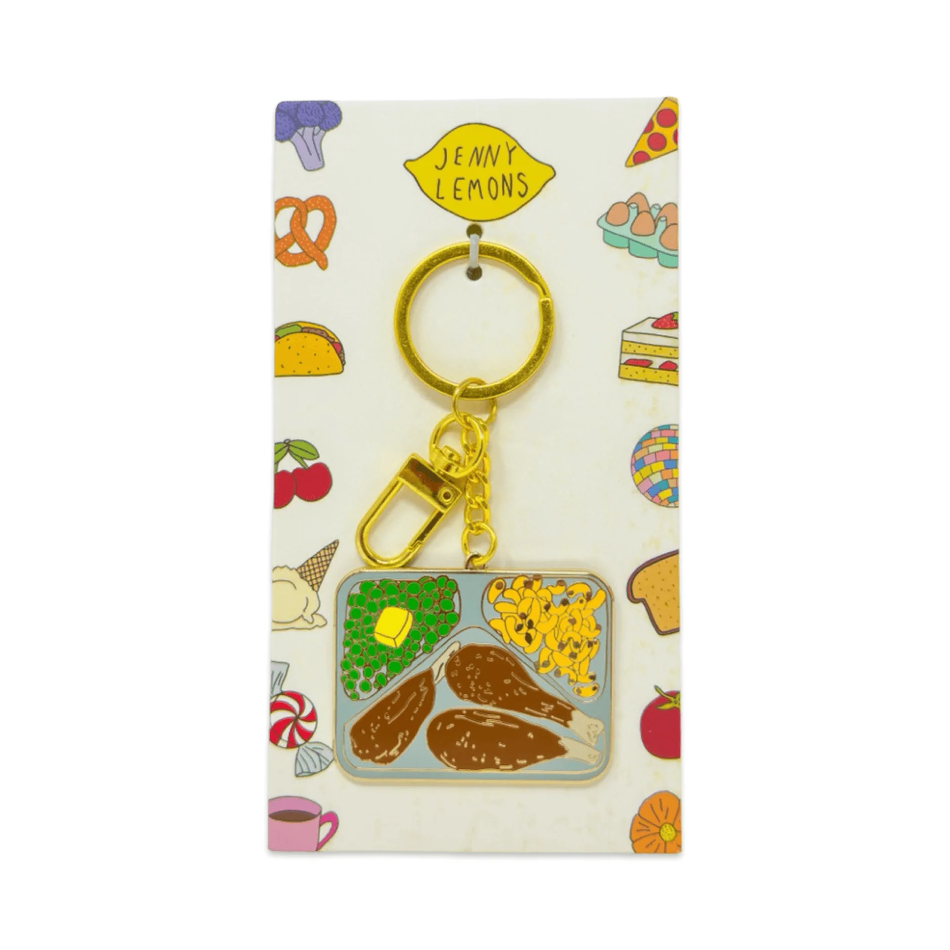 TV Dinner Enamel Bag Charm & Keychain - Image 4