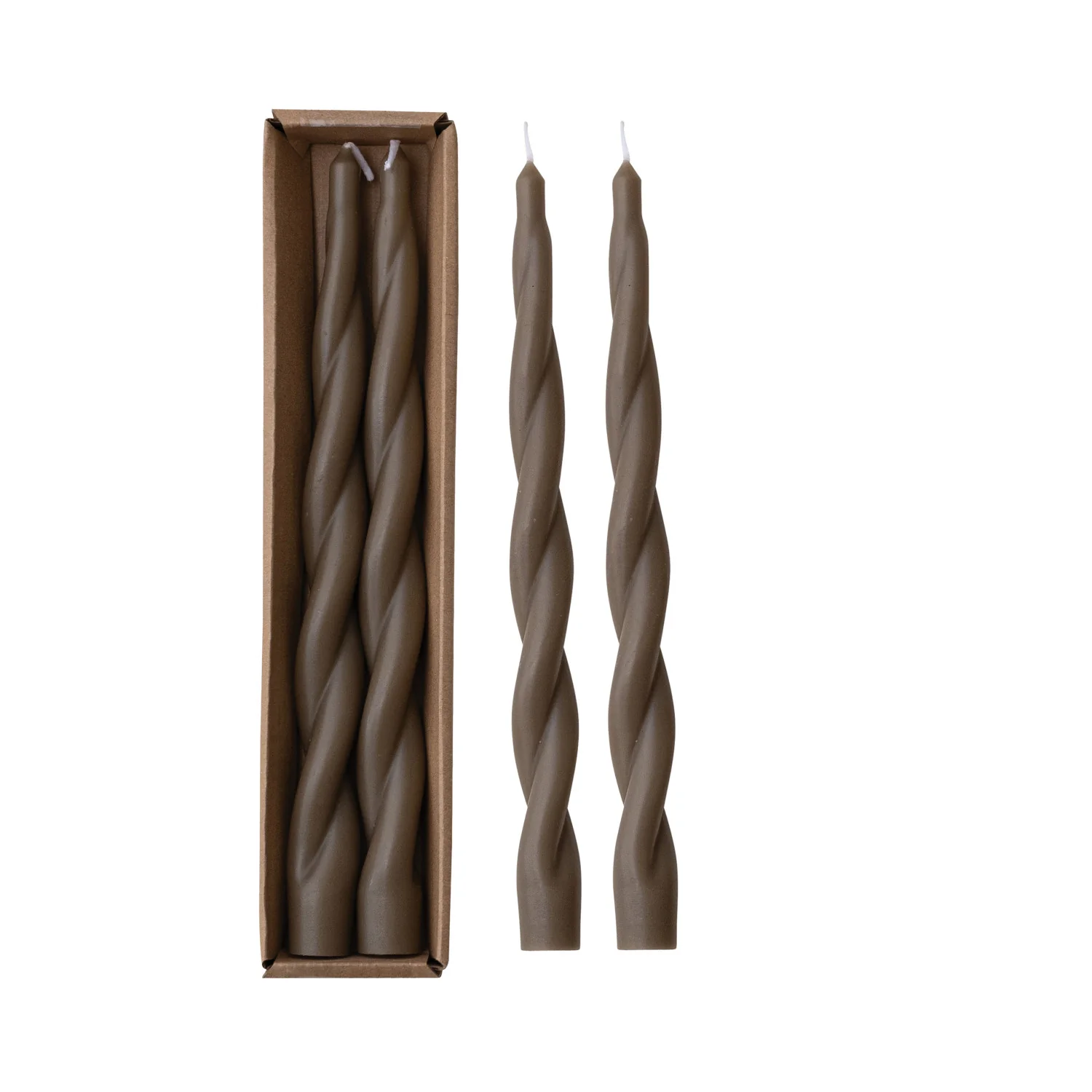 Twisted Taper Candles - Brown - Image 3