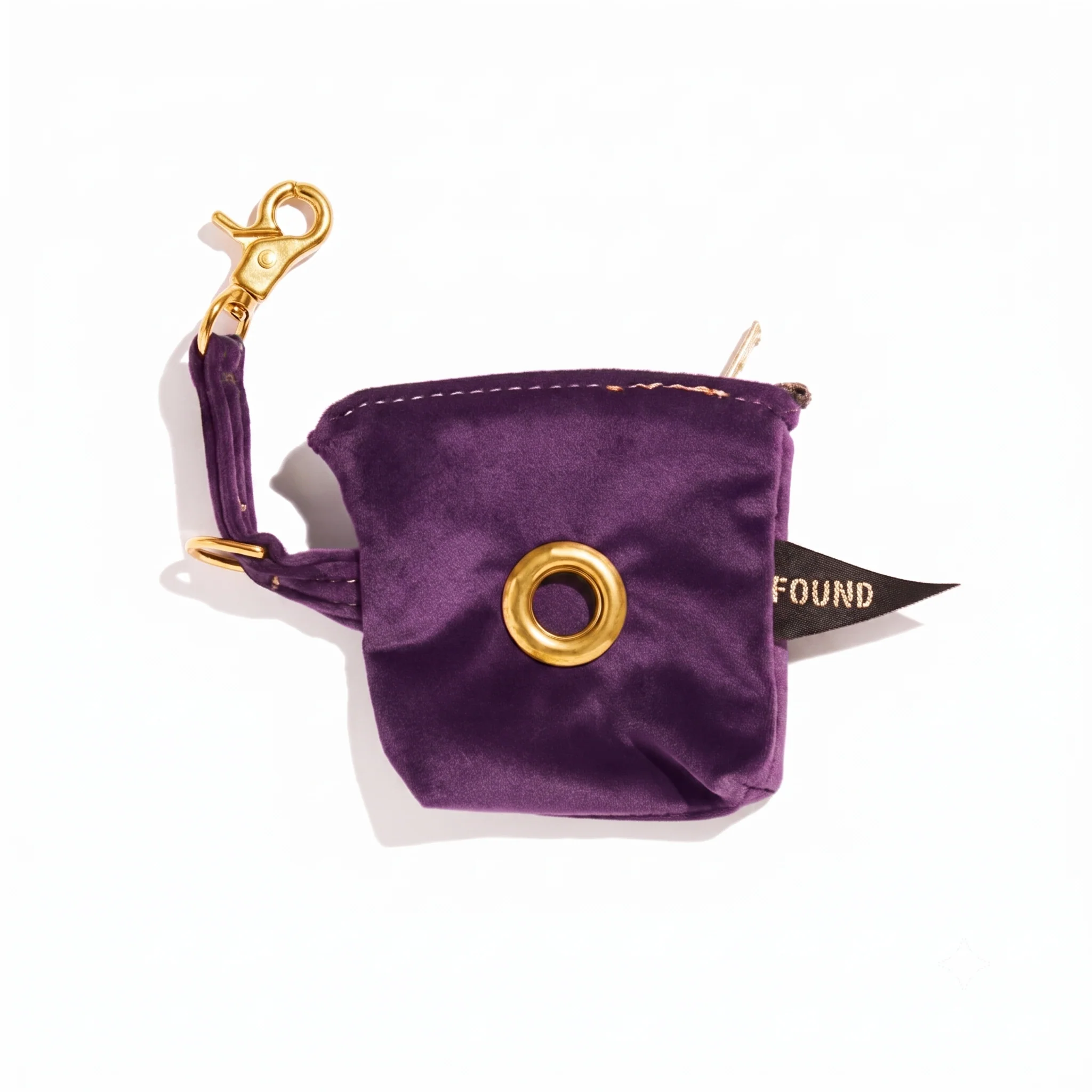 Velvet Poop Bag Pouch - Purple