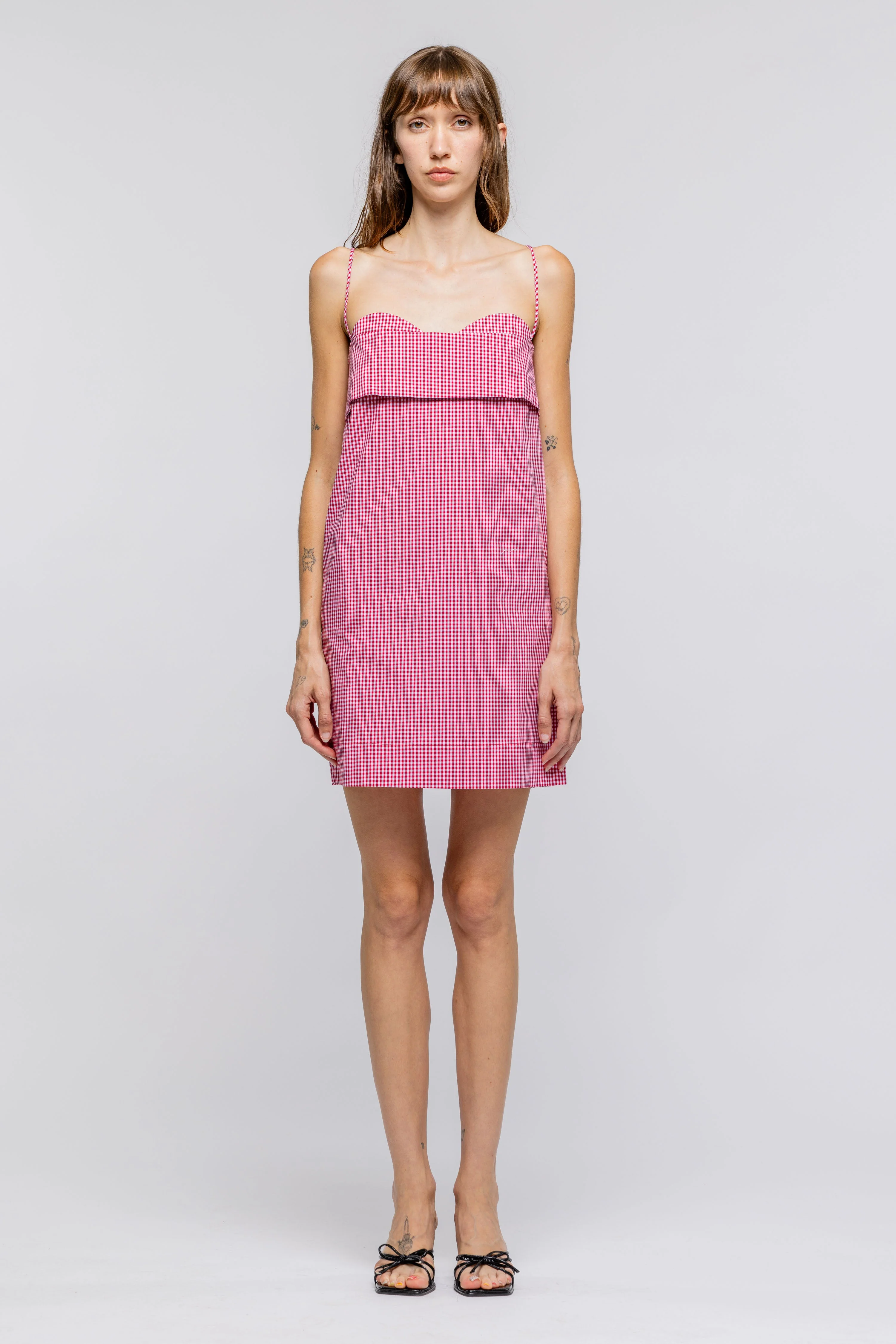 Verona Short Dress 2.0 - Red White - Image 3