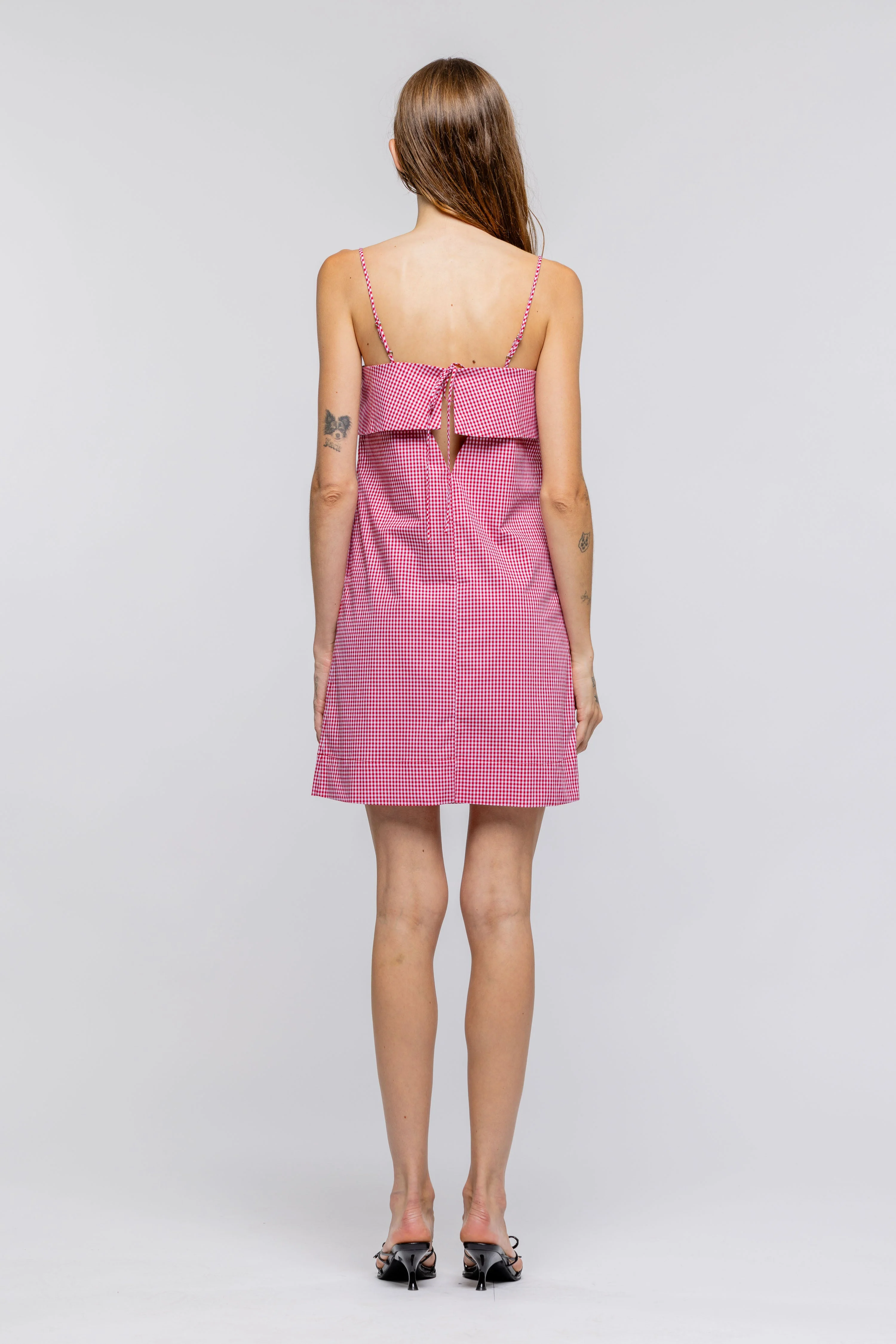 Verona Short Dress 2.0 - Red White - Image 4