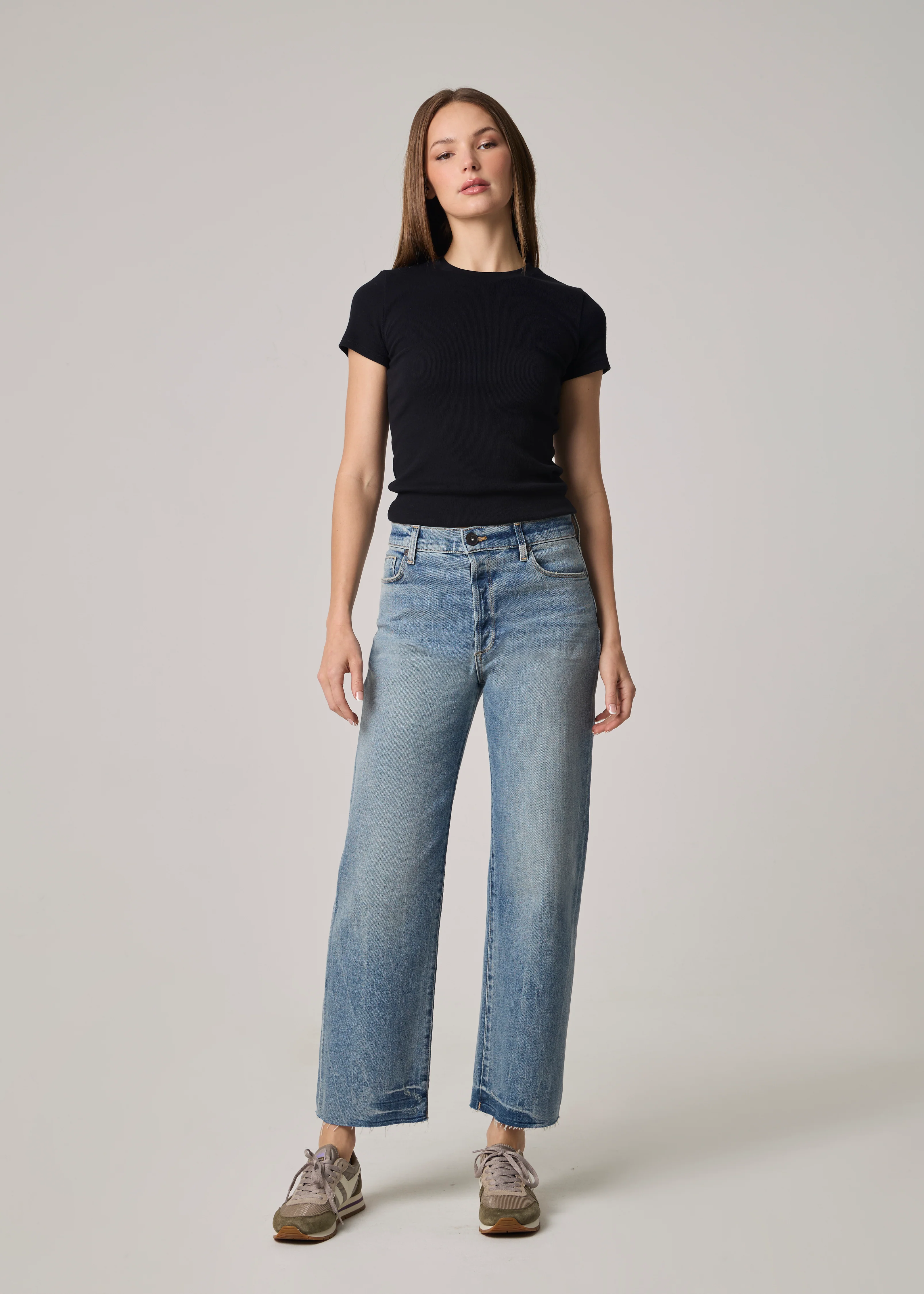 Vincent High Rise Wide Leg Jeans - Medium Elston