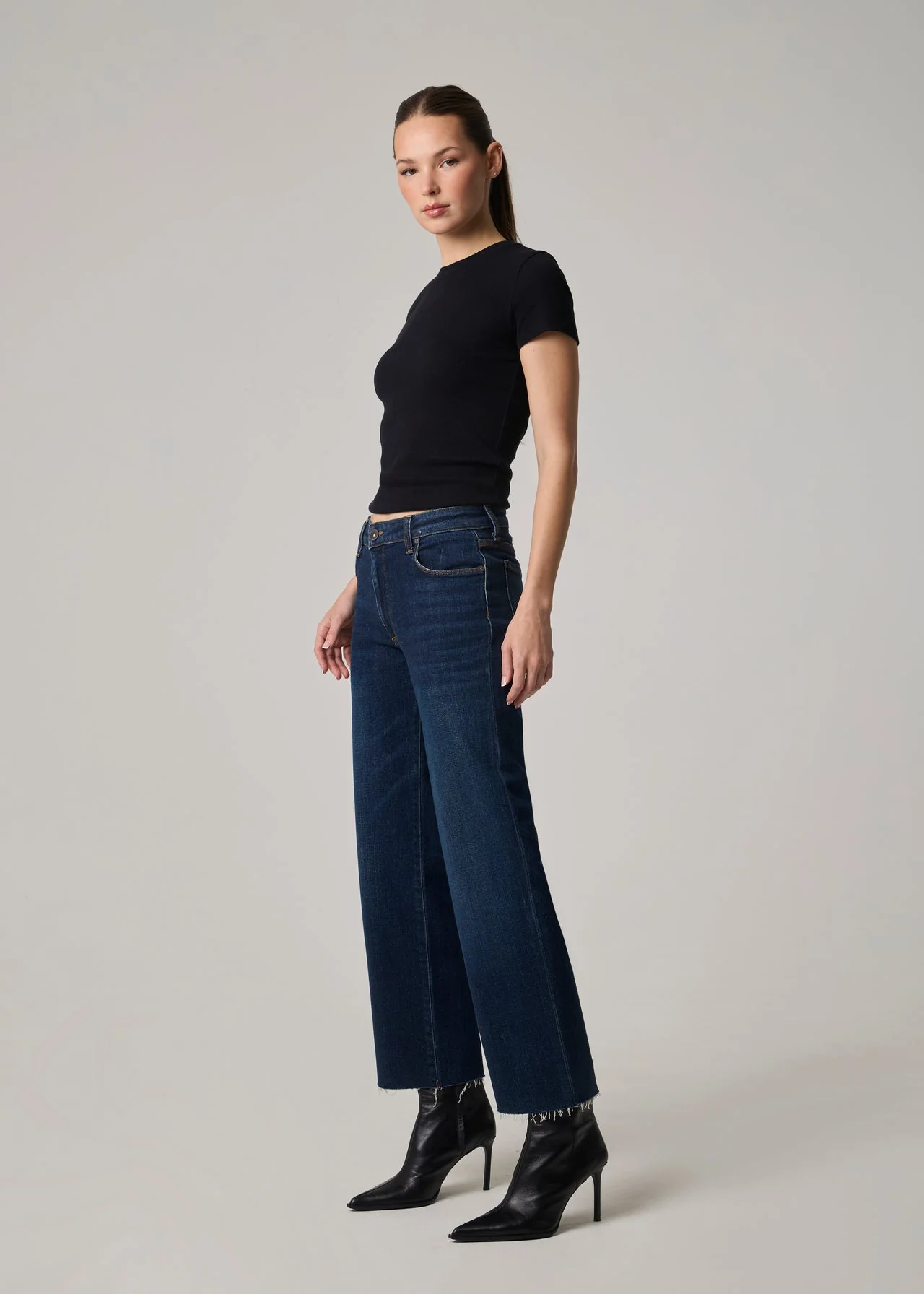 Vincent Mid Rise Wide Straight Leg - Dark Duval Wash - Image 3