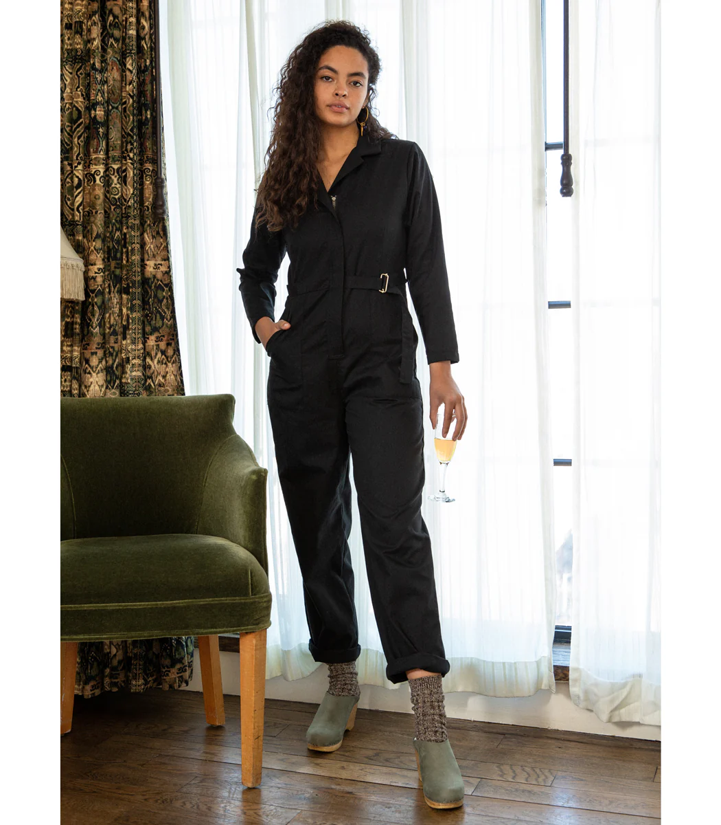 Wallis Long Sleeve Zip Jumpsuit - Black - Image 11