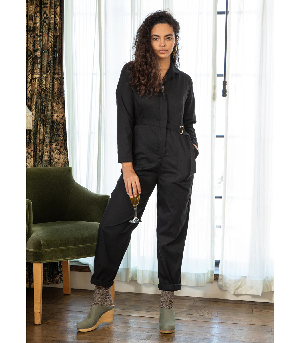Wallis Long Sleeve Zip Jumpsuit - Black - Image 9