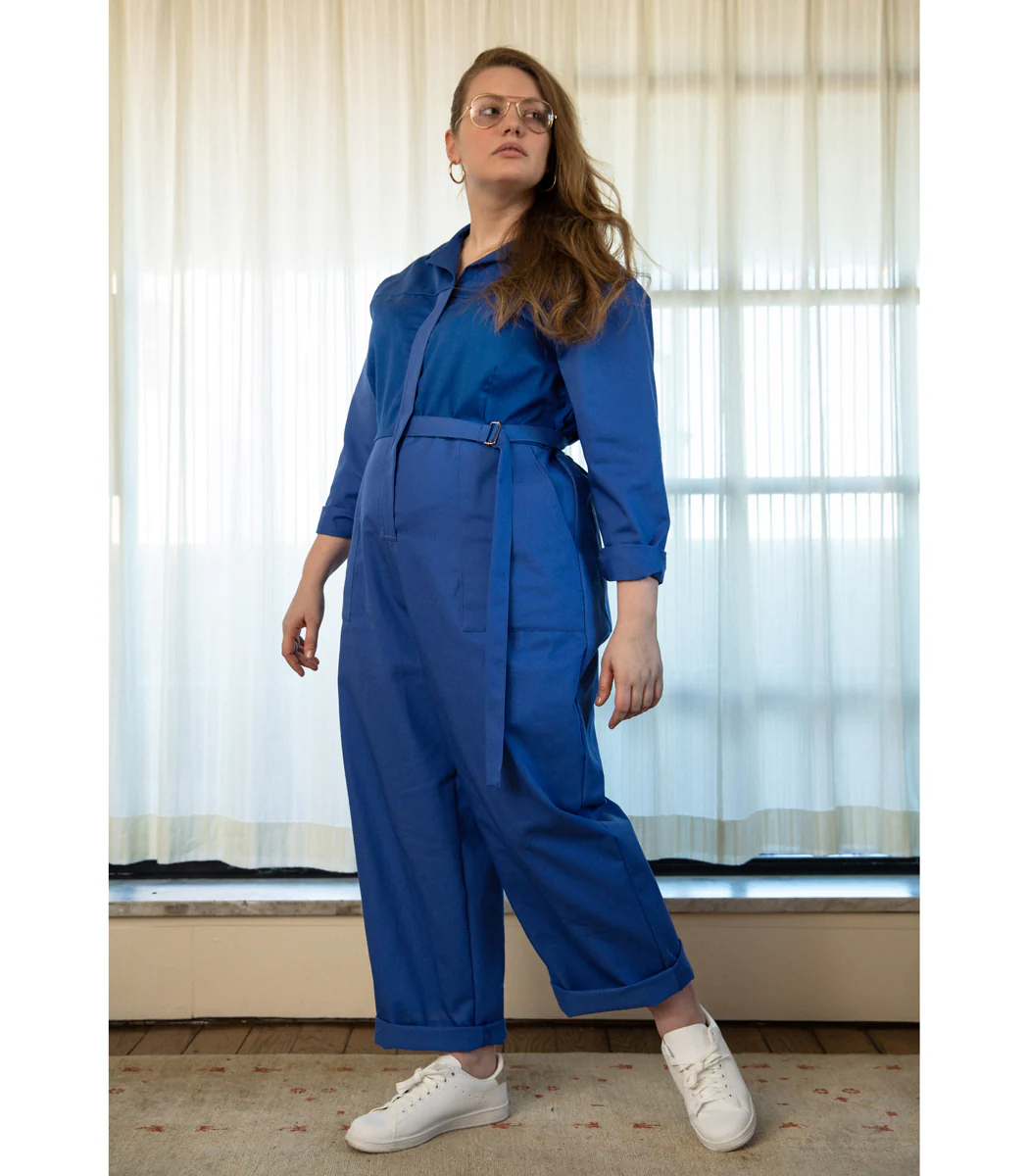 Wallis Long Sleeve Zip Jumpsuit - Royal - Image 2