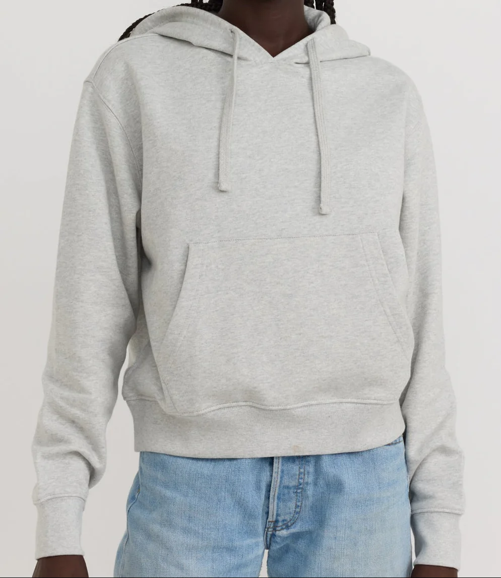 Weekend Crop Hoodie - Misty Grey Melange - Image 2