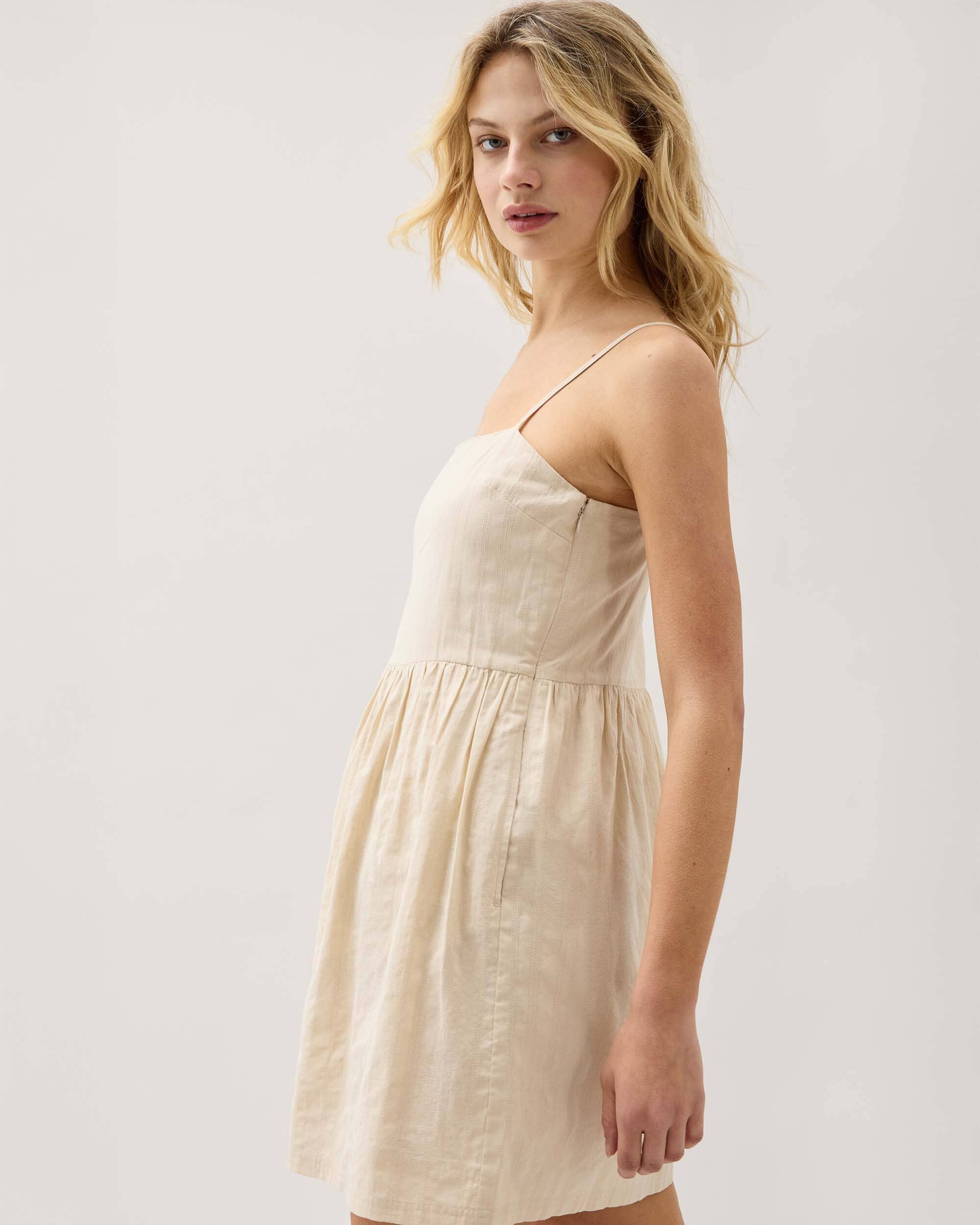Cardiff Mini Dress - Oat Milk