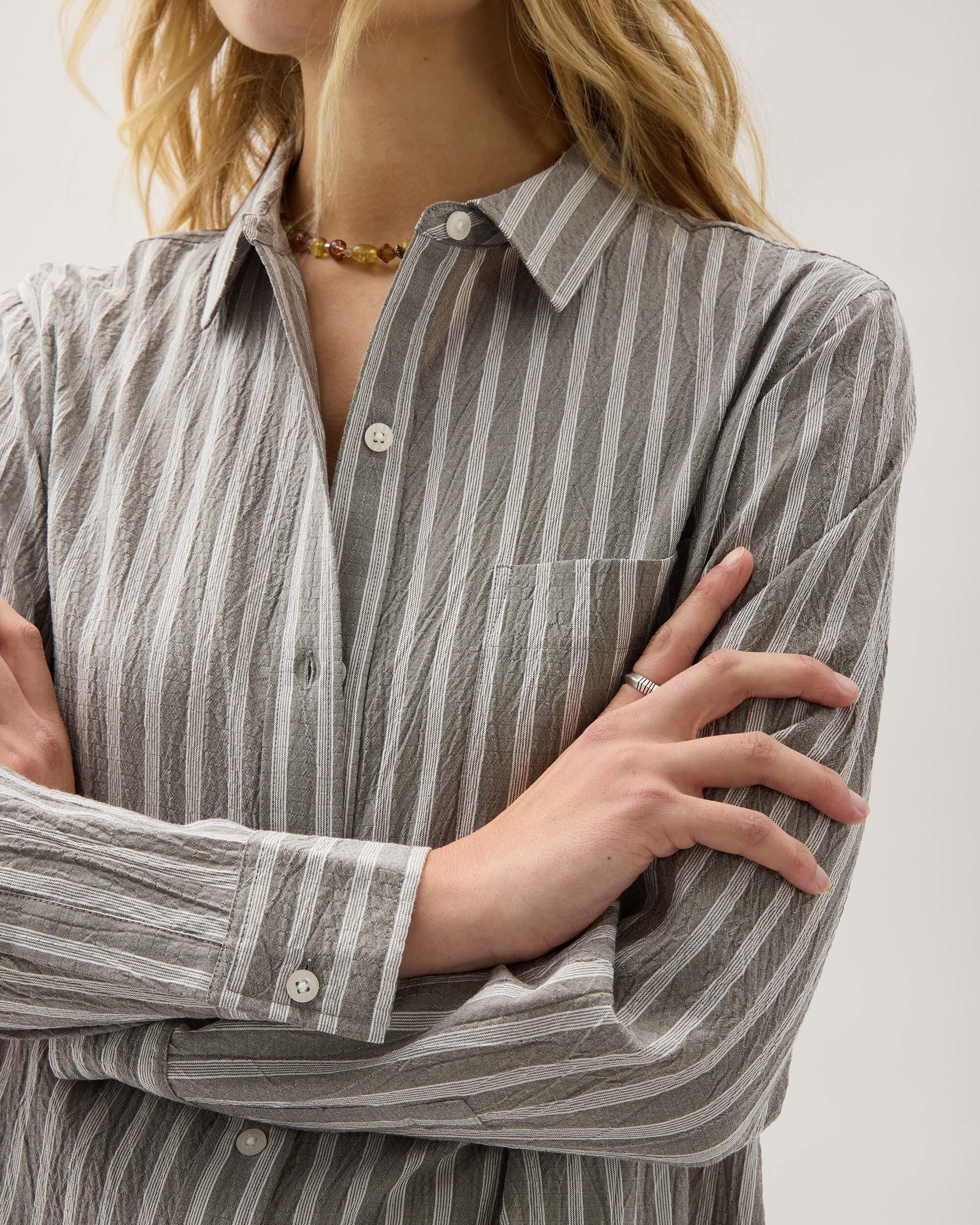 Palermo Button Up - Black Stripe - Image 3
