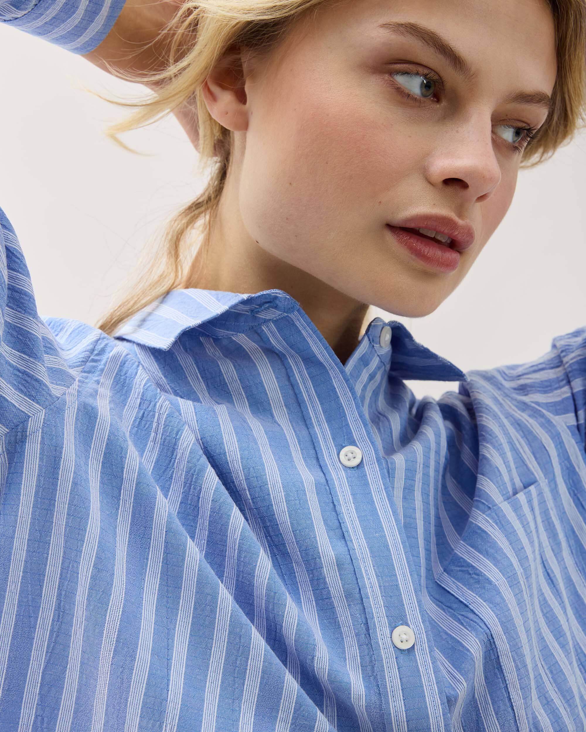 Palermo Button Up - Oxford Blue Stripe - Image 6