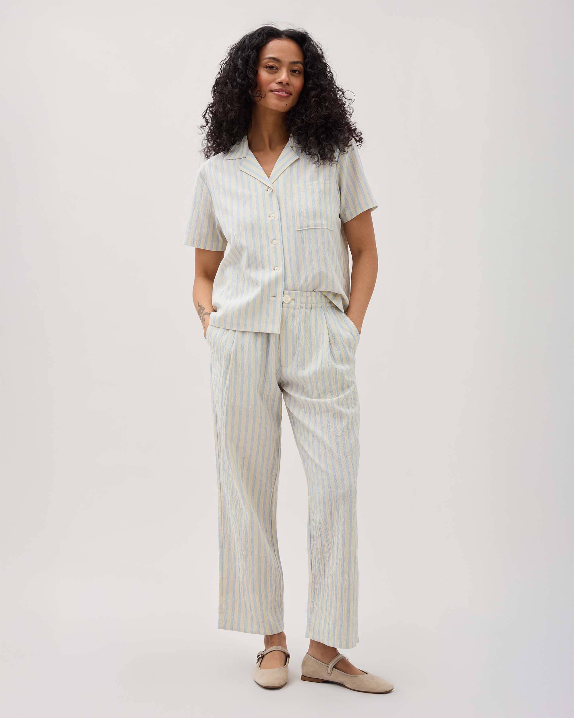 Palermo Street Pant - Vanilla Blue Stripe - Image 5