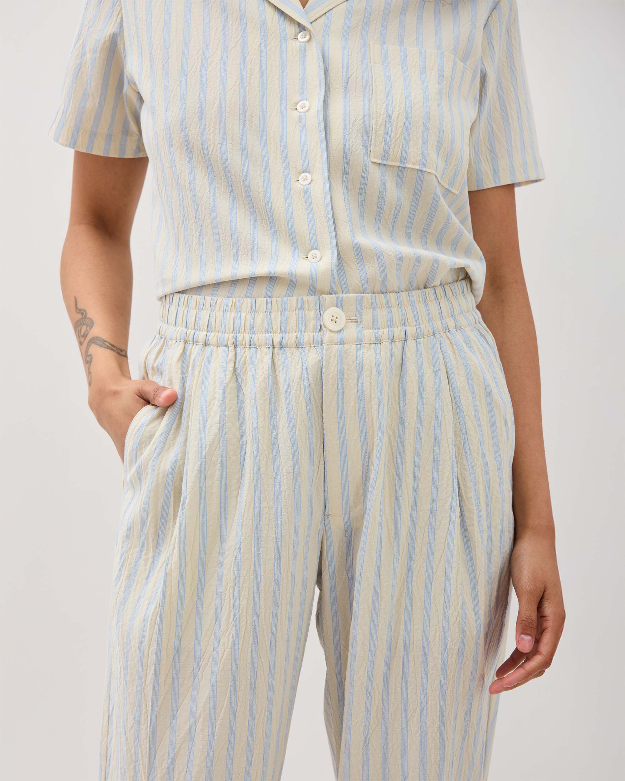 Palermo Street Pant - Vanilla Blue Stripe - Image 7