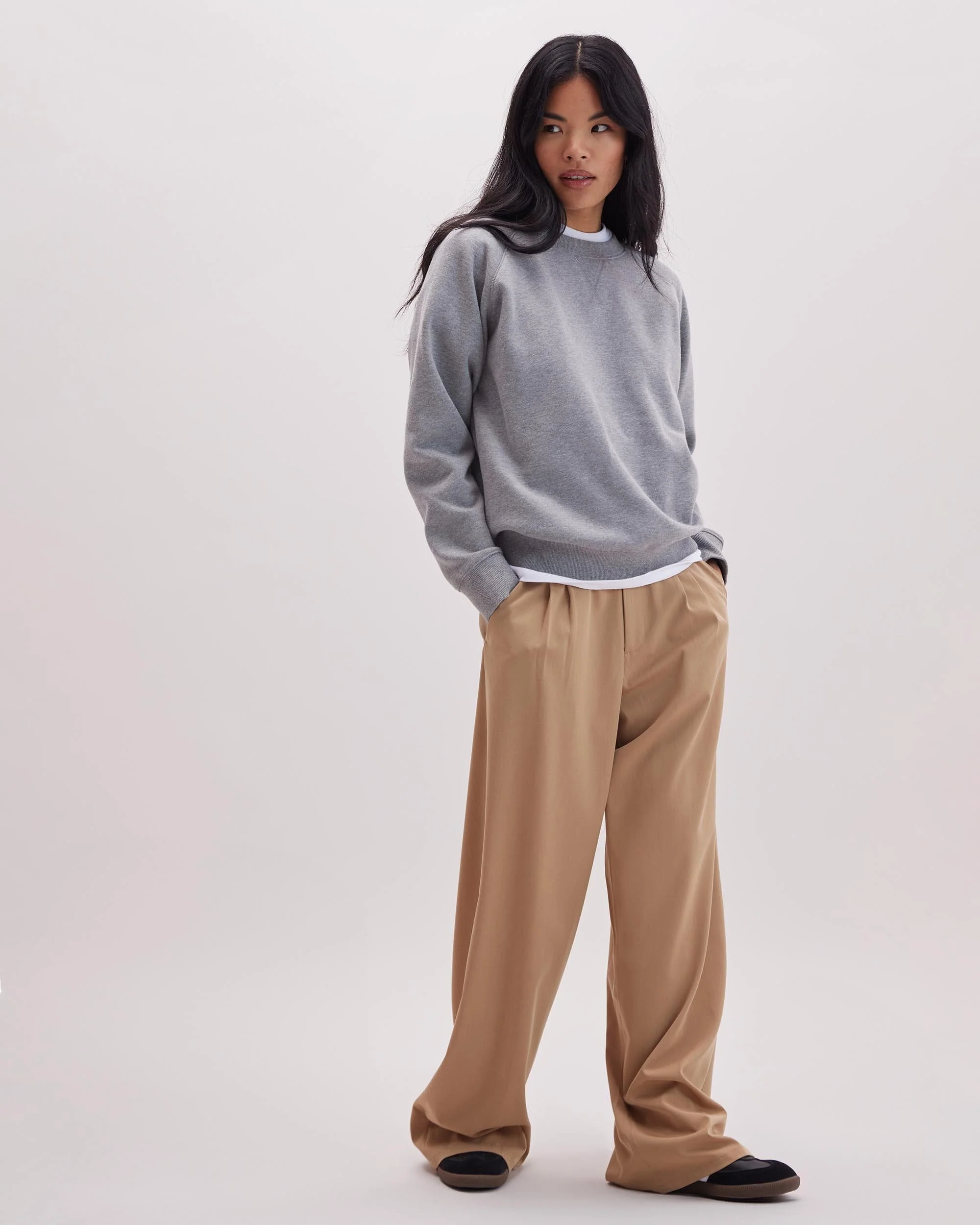 Womens Sophia Fluid Wide Leg Trouser - Khaki