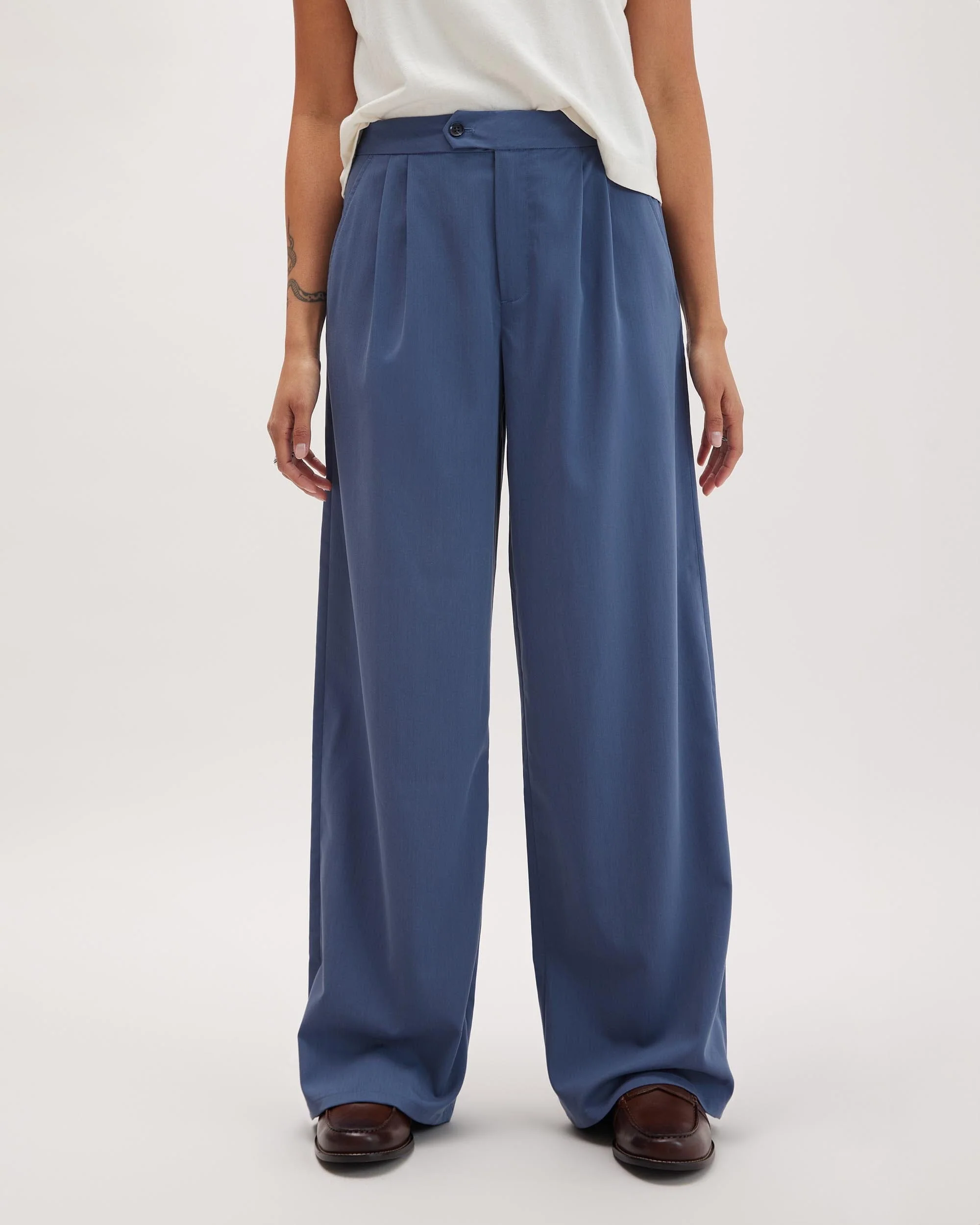 Sophia Fluid Wide Leg Trouser - Vintage Indigo - Image 2