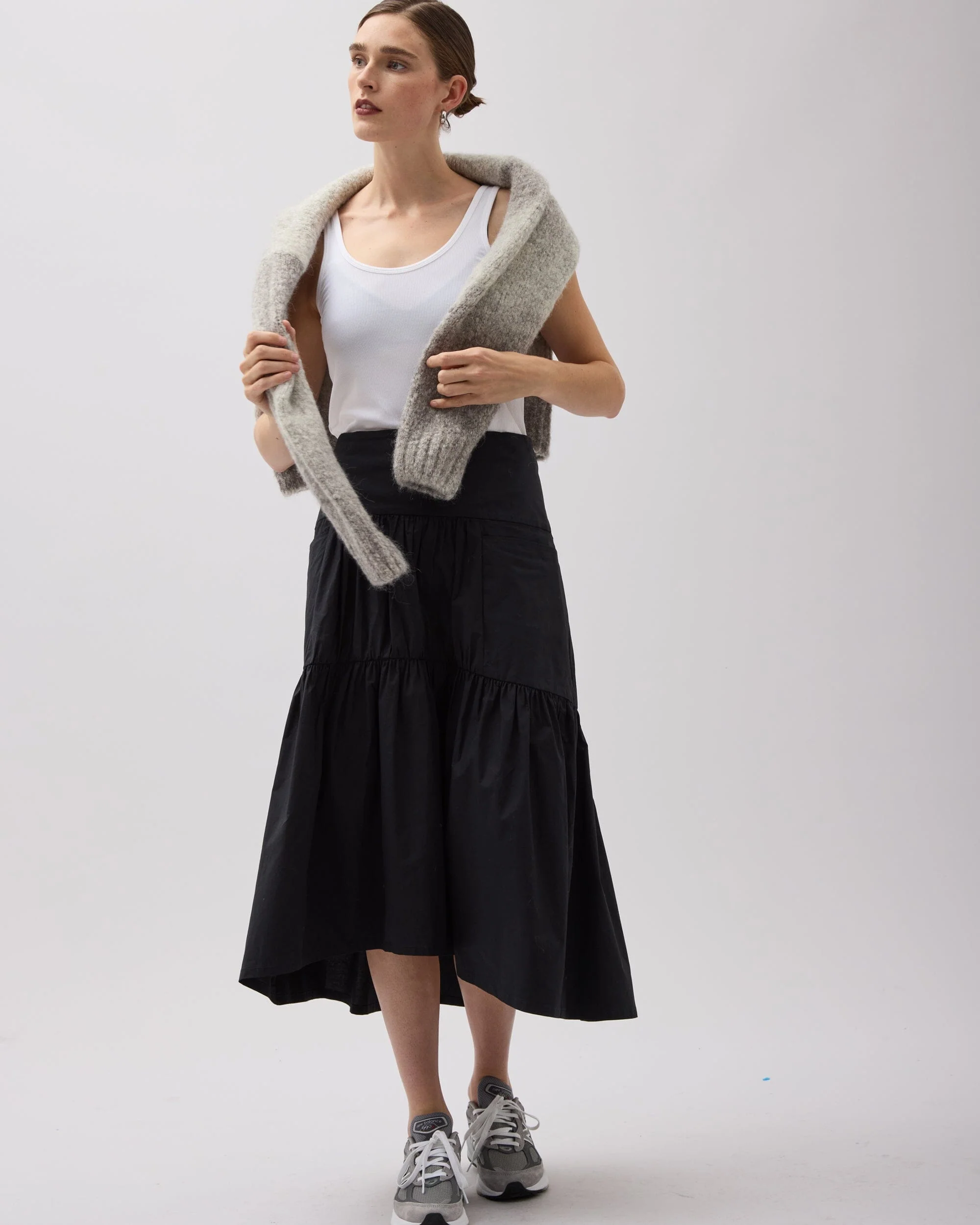 Stevie Tiered Maxi Skirt - Black - Image 2