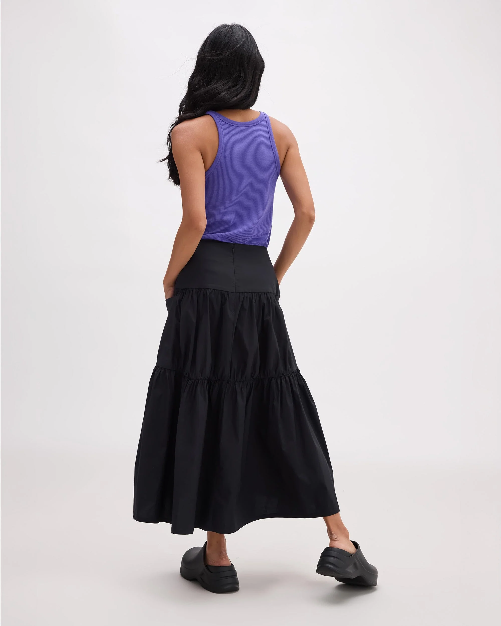 Stevie Tiered Maxi Skirt - Black - Image 5