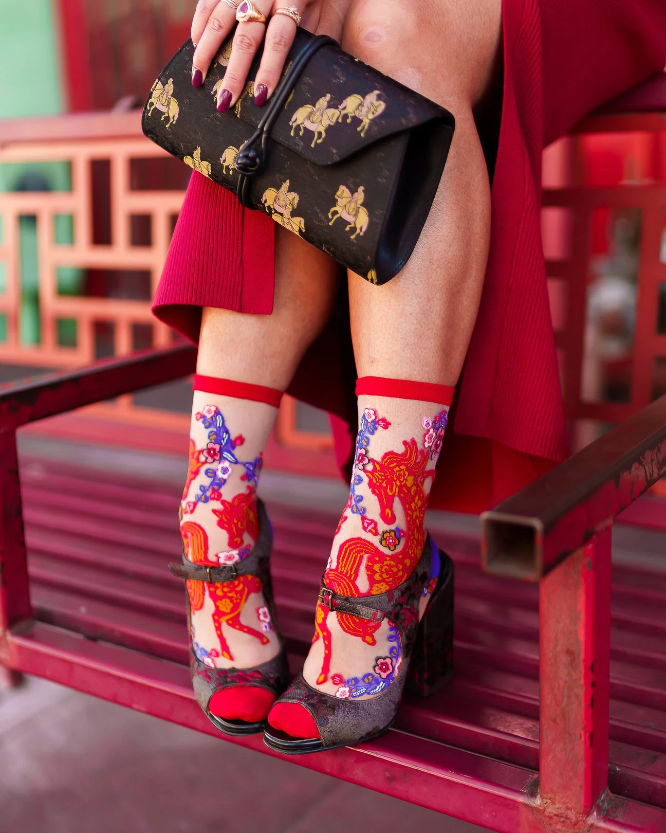 Year of the Horse Sheer Crew Sock - Image 5