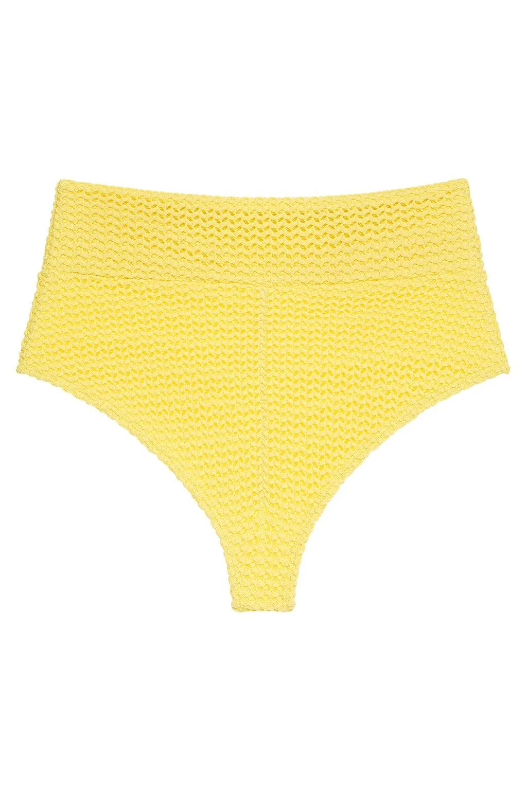 Yellow Crochet Added Coverage High Rise Bikini Bottom - Image 3
